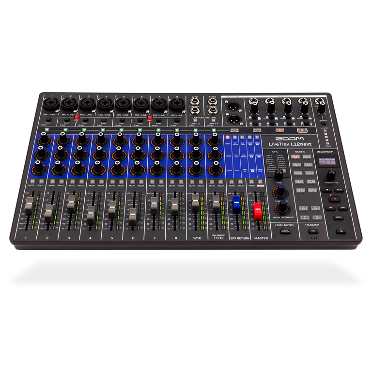 ZOOM AUDIO L12NEXT LiveTrak 12聲道 96 kHz 32 位元浮點數位錄音混音台