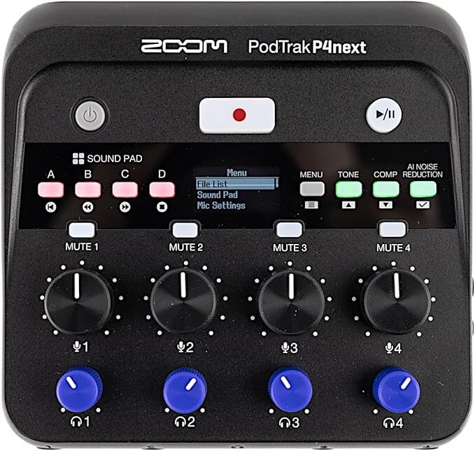 ZOOM AUDIO P4NEXT PodTrak 四聲道 Podcast USB 音訊介面錄音混音台