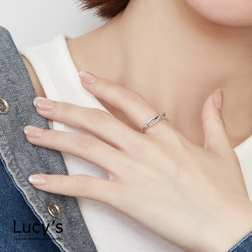 925純銀 線繩交織 硫化戒指 (126031)