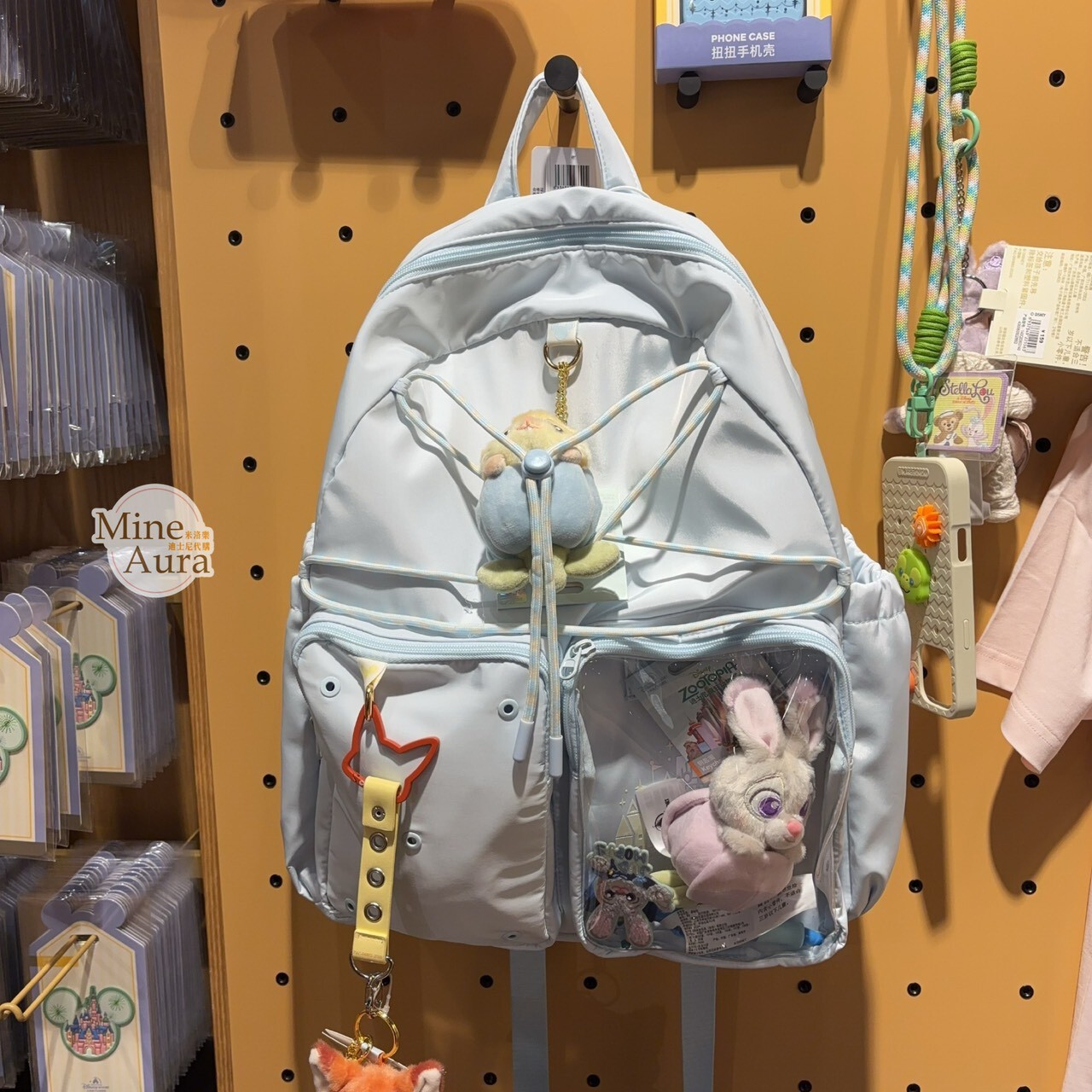 城堡圖案 雙袋透明 造型 後背包 -上海迪士尼樂園