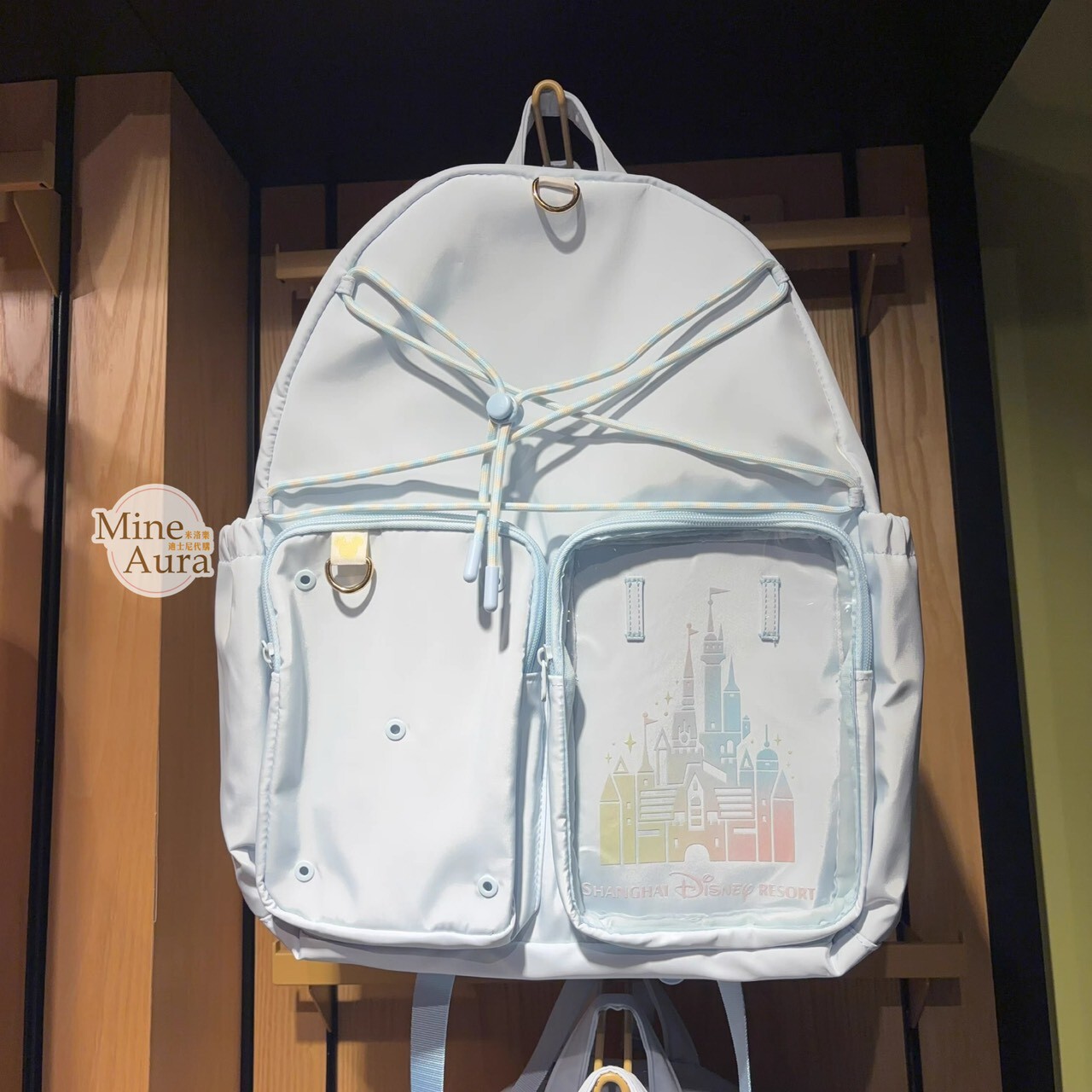 城堡圖案 雙袋透明 造型 後背包 -上海迪士尼樂園