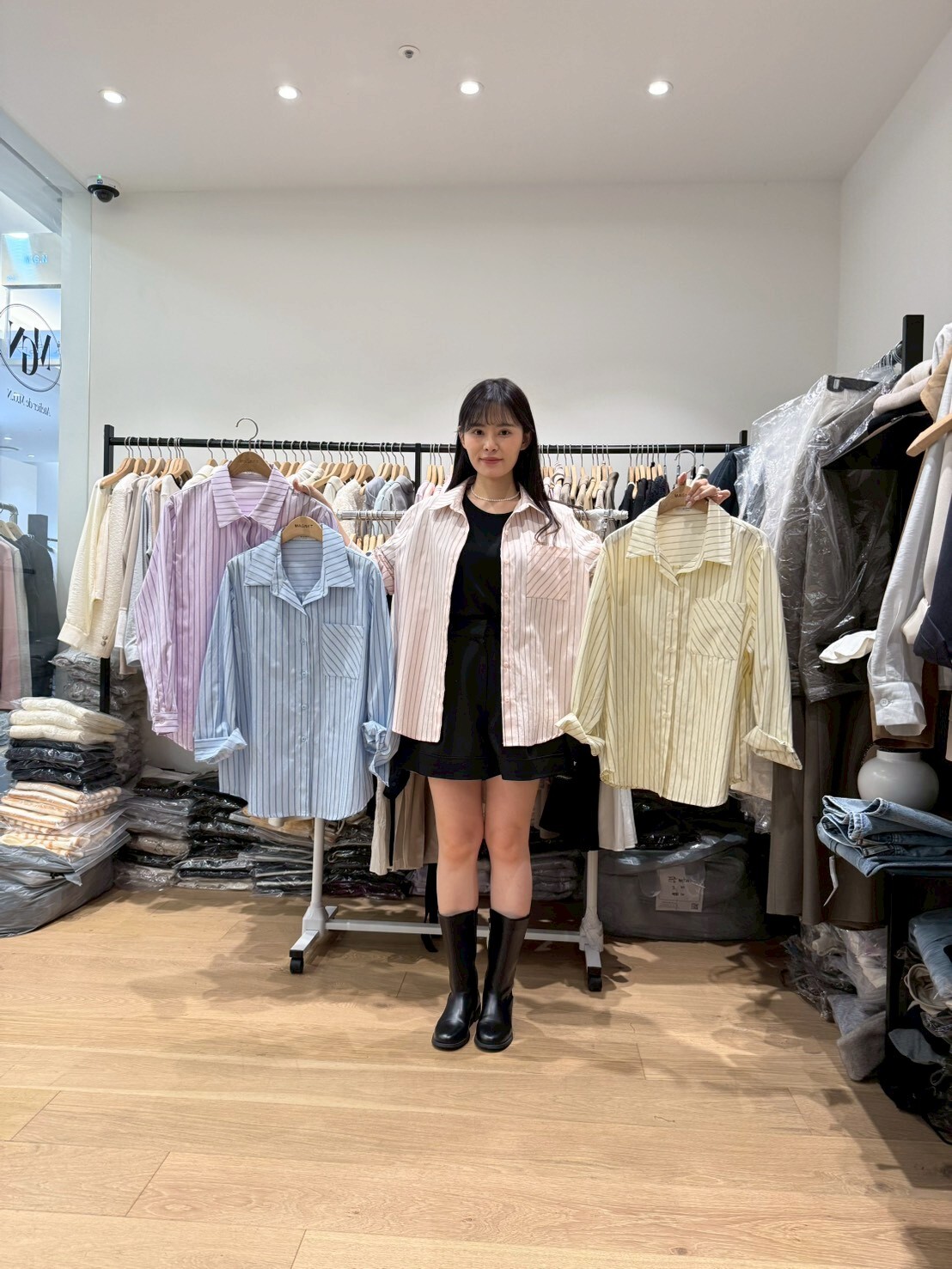 MN6004 春日馬卡龍色條紋恤衫