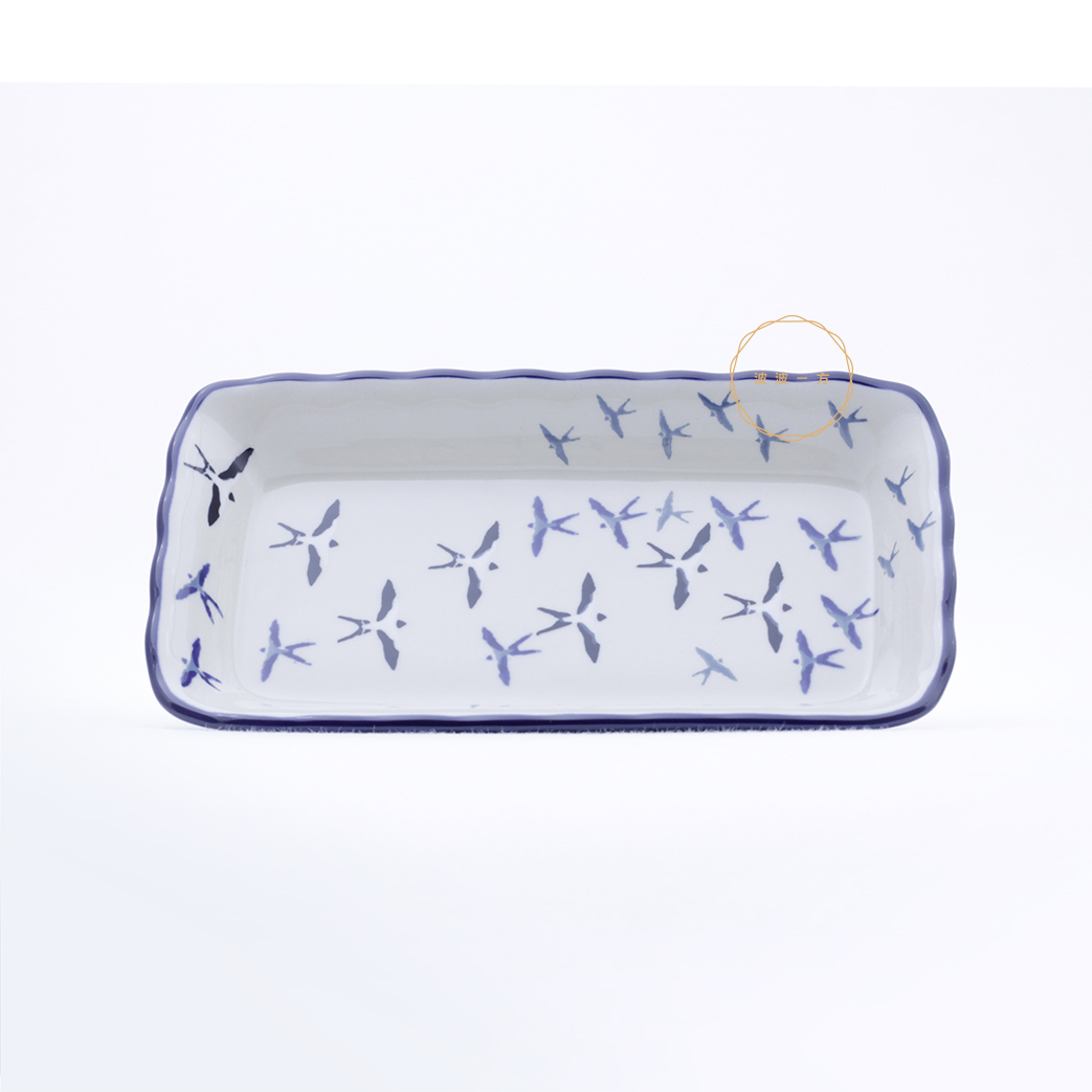 波浪長方盤- 23/12.5cm-自由紛飛