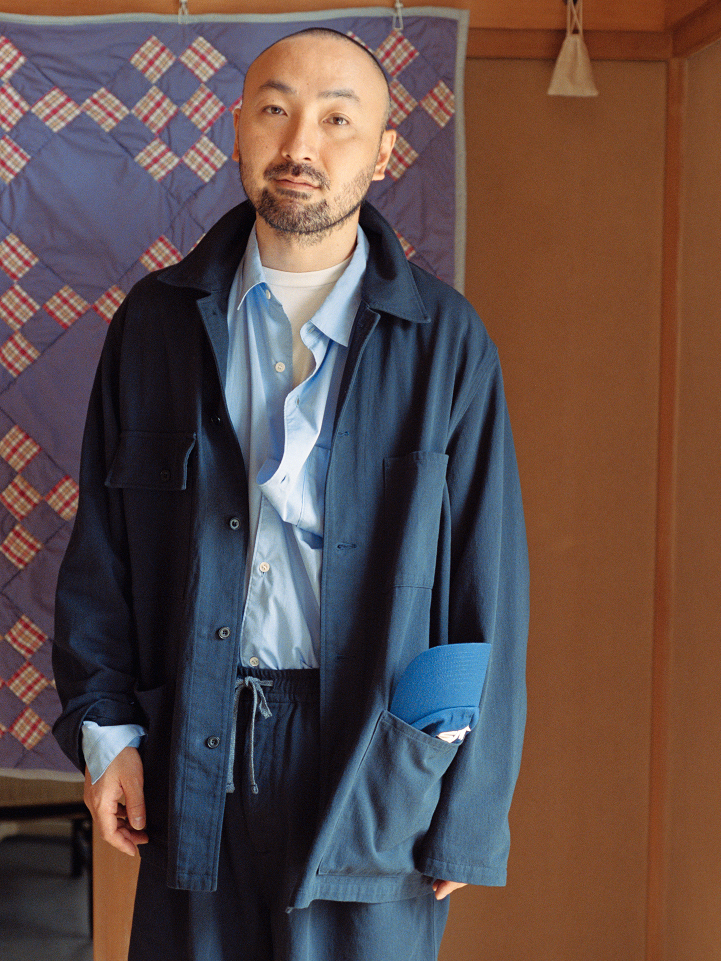 ジャケット・アウター awasa26ss shirt jacket naby size2 AWASA Hard Twist Cotton Twill Utility Shirt Jacket Navy