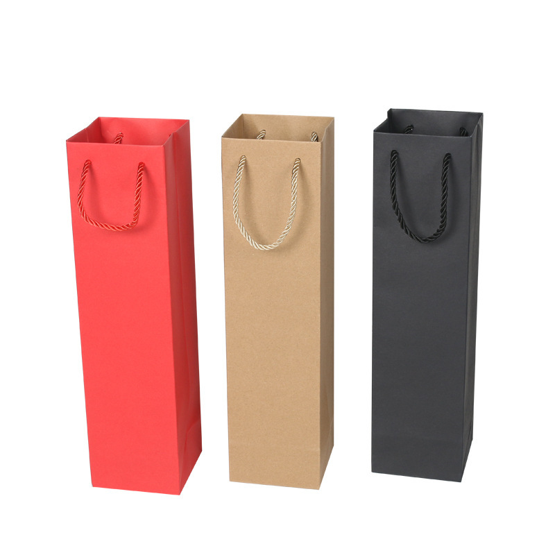 【台灣現貨速發】單支紅酒袋 素面提袋 花束提袋｜35*9*9cm 瘦長｜開窗提袋 韓風乾花透明視窗 提袋