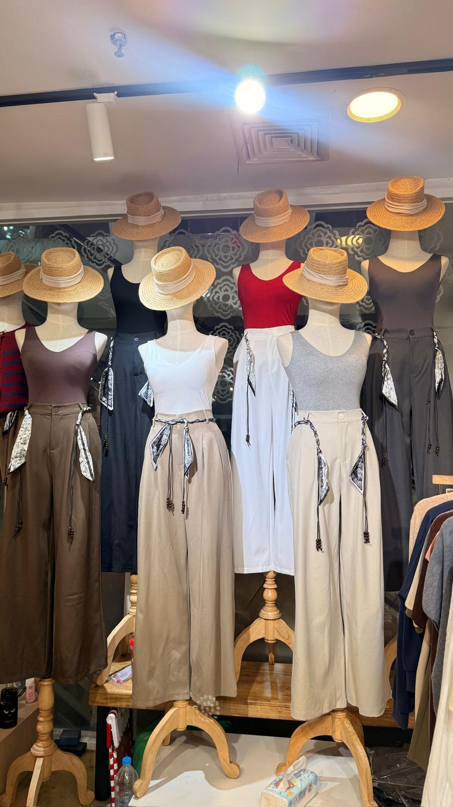 民族綁繩闊西褲(啡色)