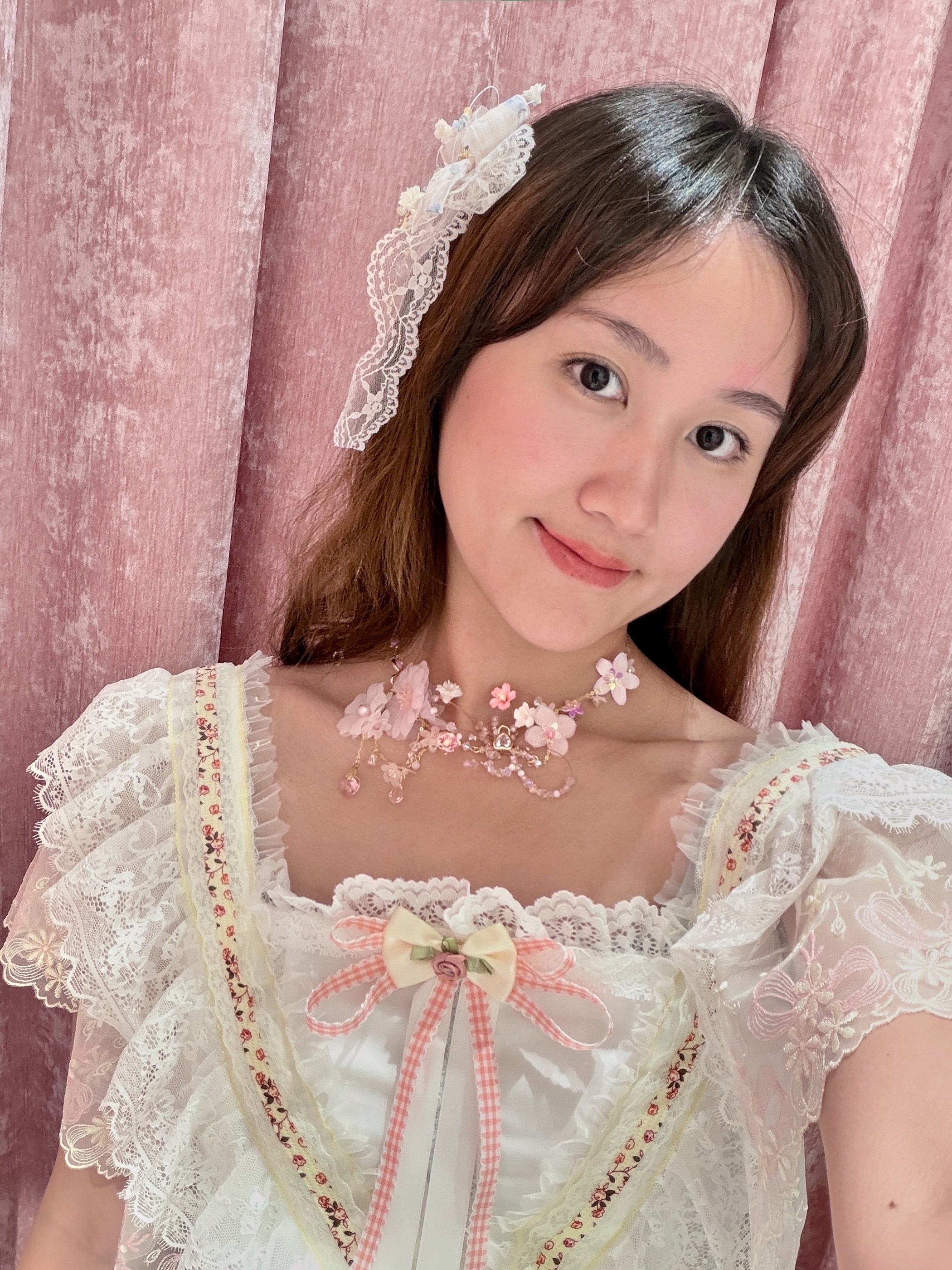 13490 2-Way Layered Bloom Crystal Waterfall S925 Necklace