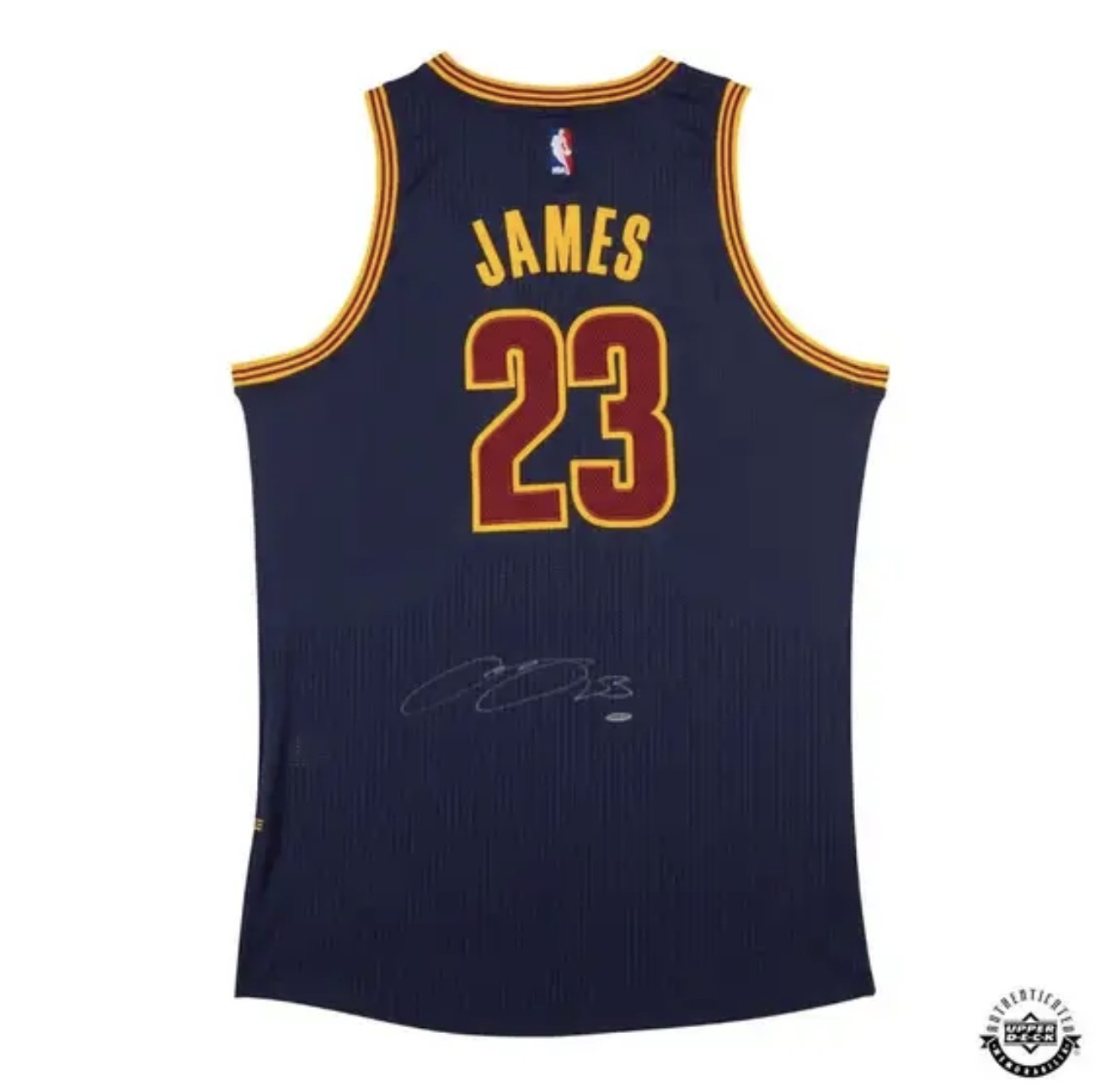LeBron James 騎士海軍藍簽名球衣連框 Upper Deck 官方認證證書