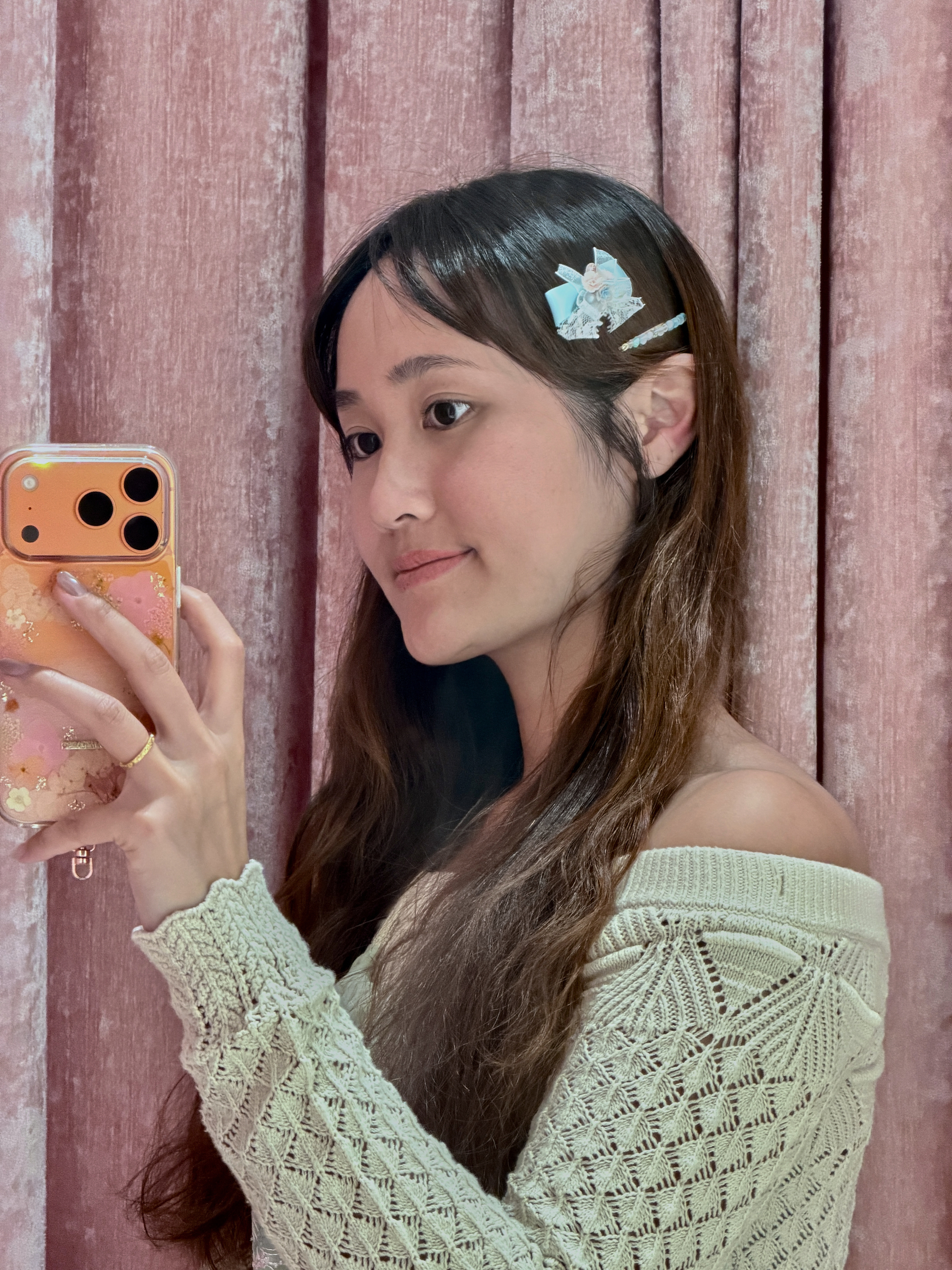 13449 Crystal Ribbon Chain Hair Pin Set