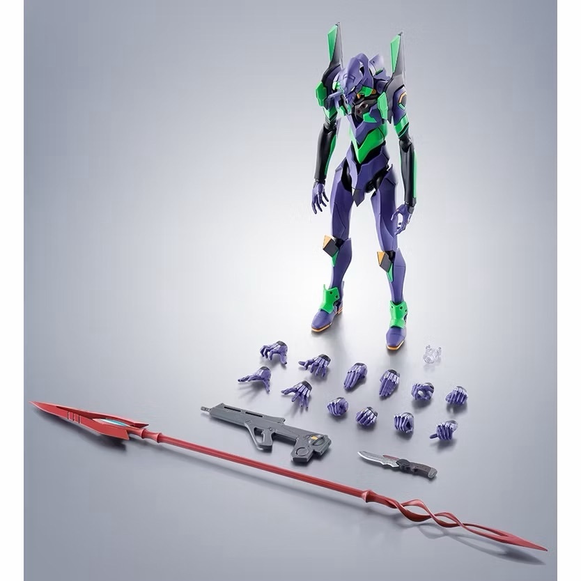 萬代 ROBOT魂  福音戰士 初號機+卡西烏斯之槍 (新色彩版)再版 可動完成品