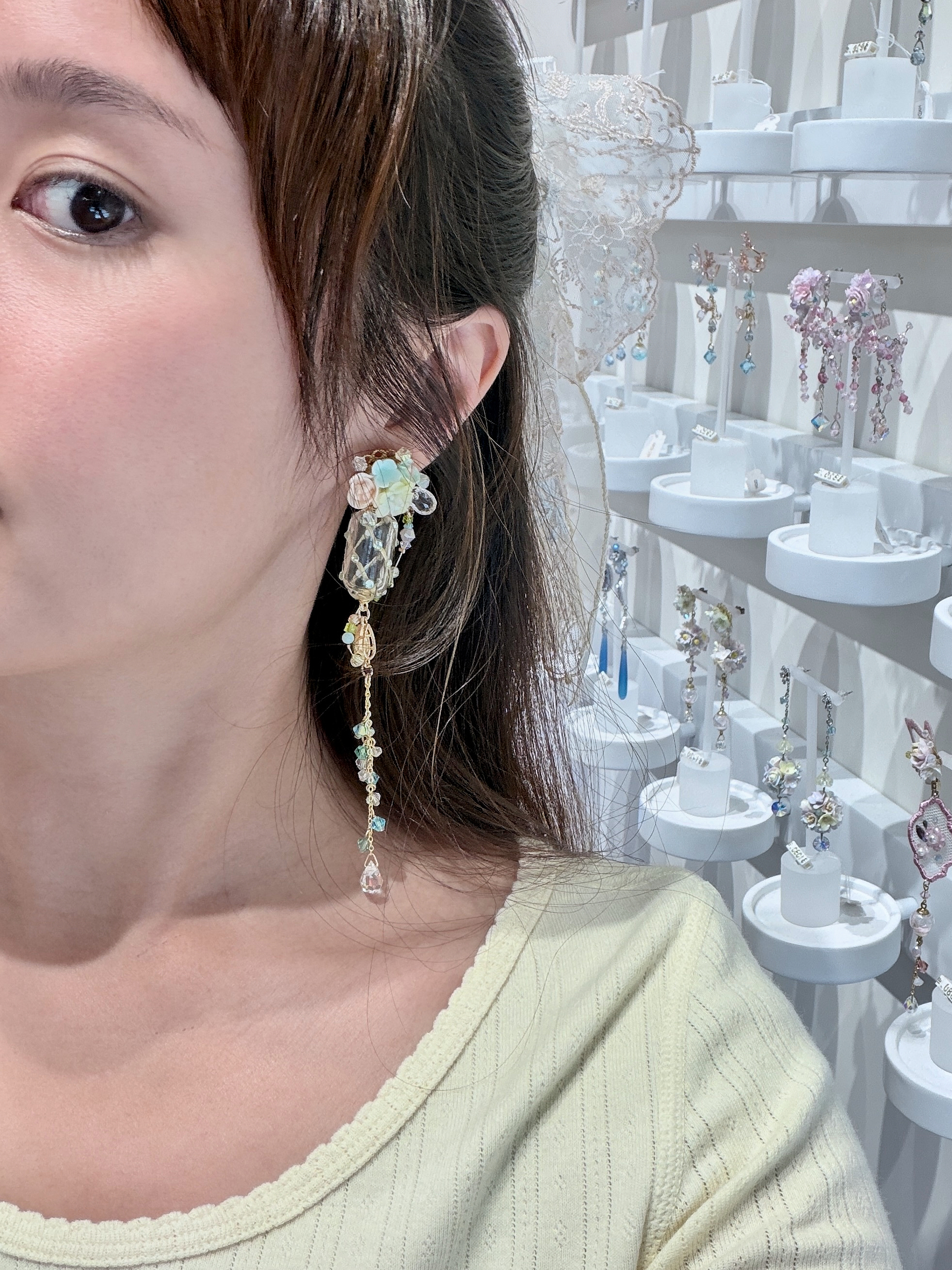 13414 Stardust POM POM Floral Cascade S925 Earrings