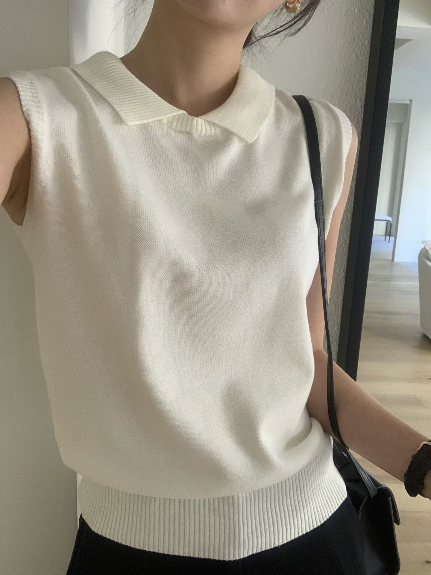 #228N710 活力氣質調；Polo領針織背心