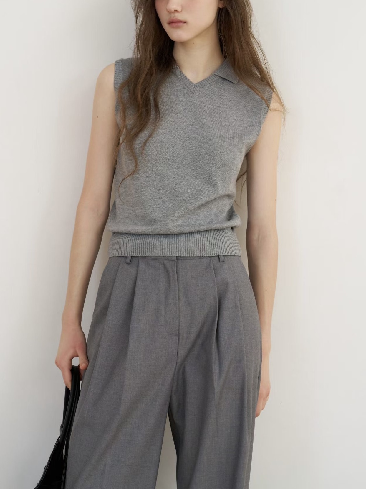 #228N710 活力氣質調；Polo領針織背心