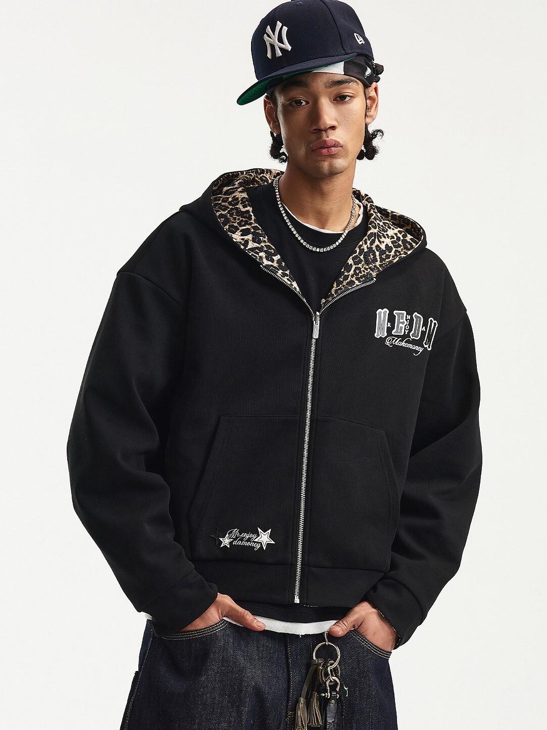 MEDM 印花Logo 華夫格迷彩 雙面穿 拉鏈連帽 外套