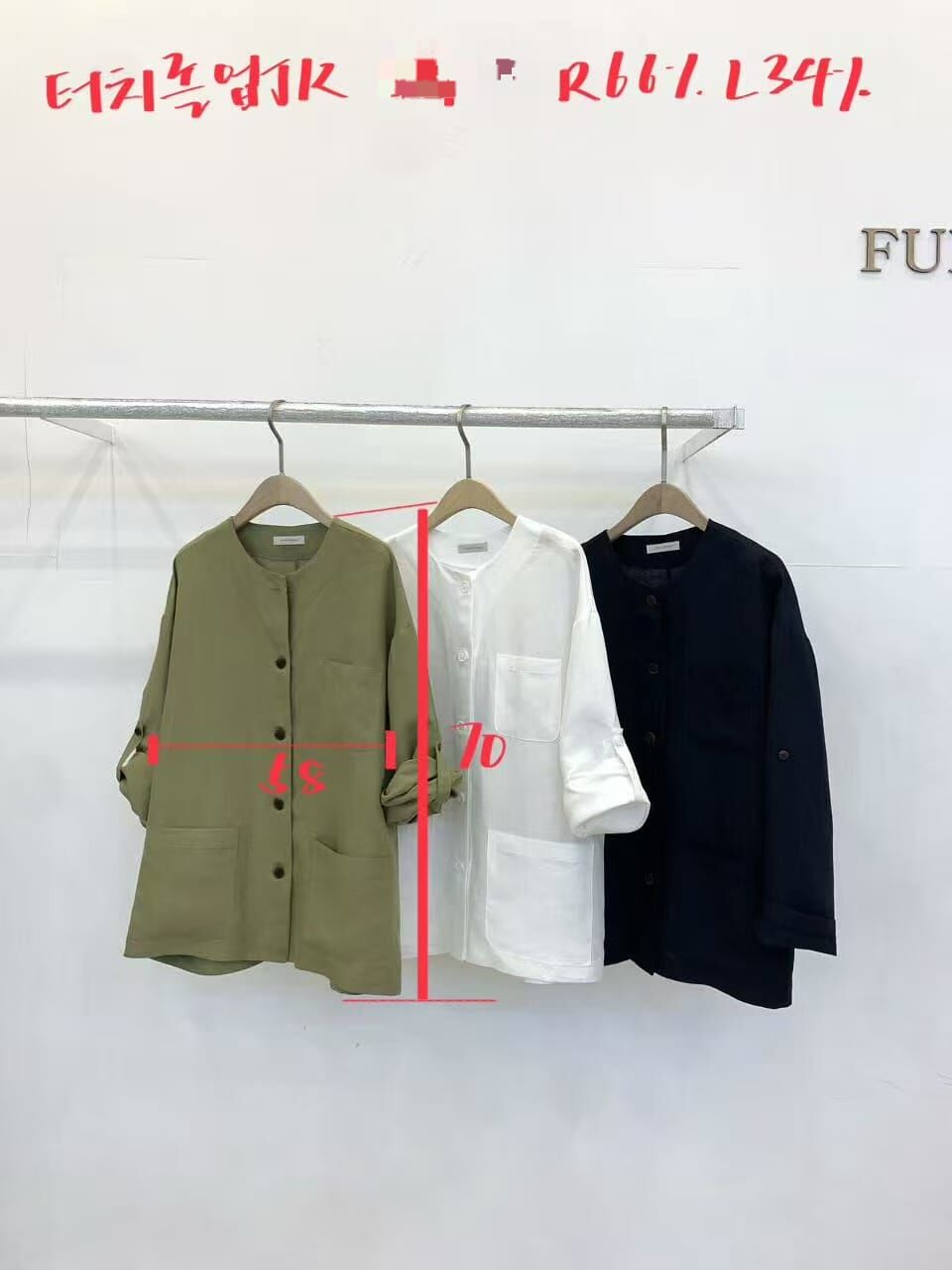 FP6040 人造絲棉麻排扣上衣