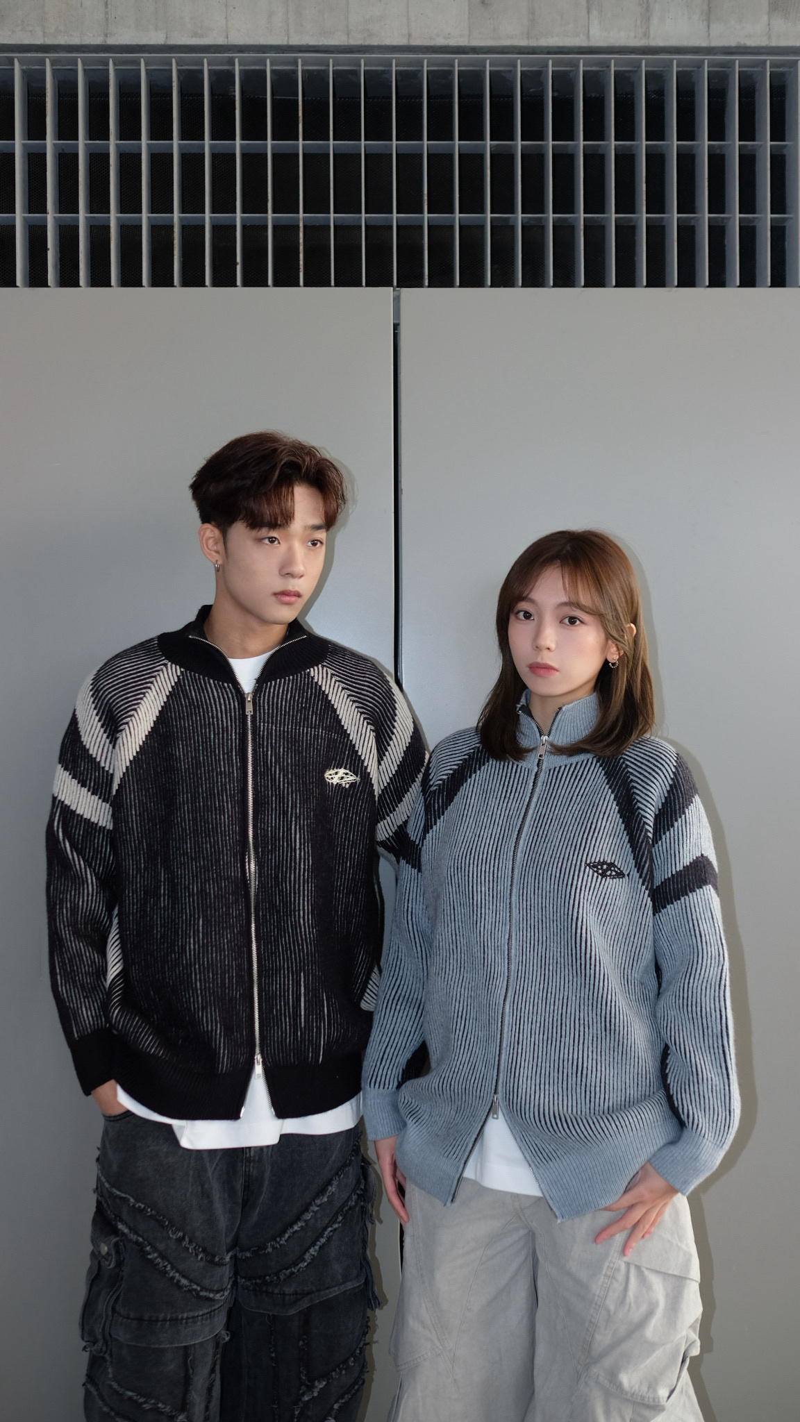 JK0049 小刺繡拼色冷衫