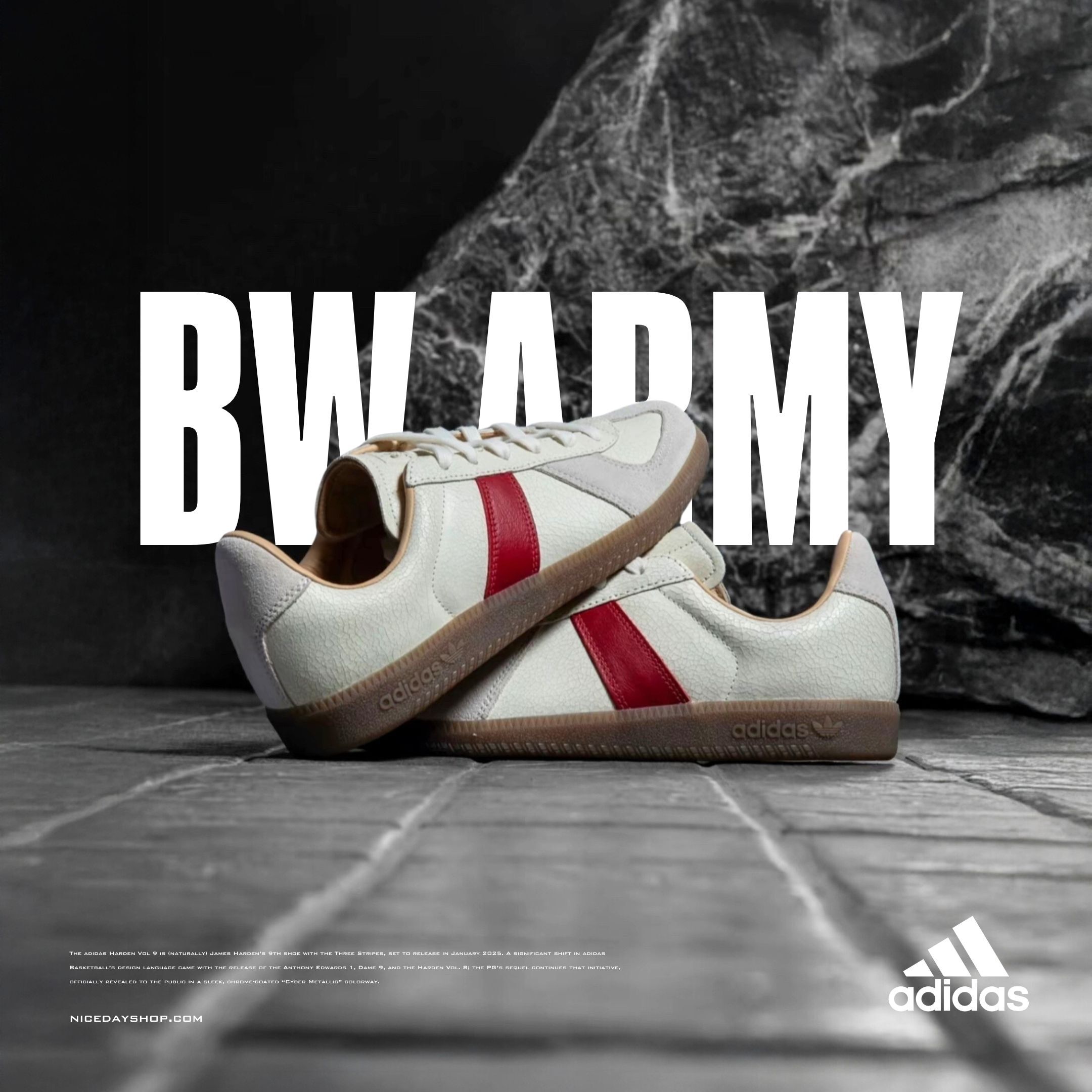 NICEDAY 代購 Adidas BW Army 米白 白 紅 板鞋 輕便 HQ9264