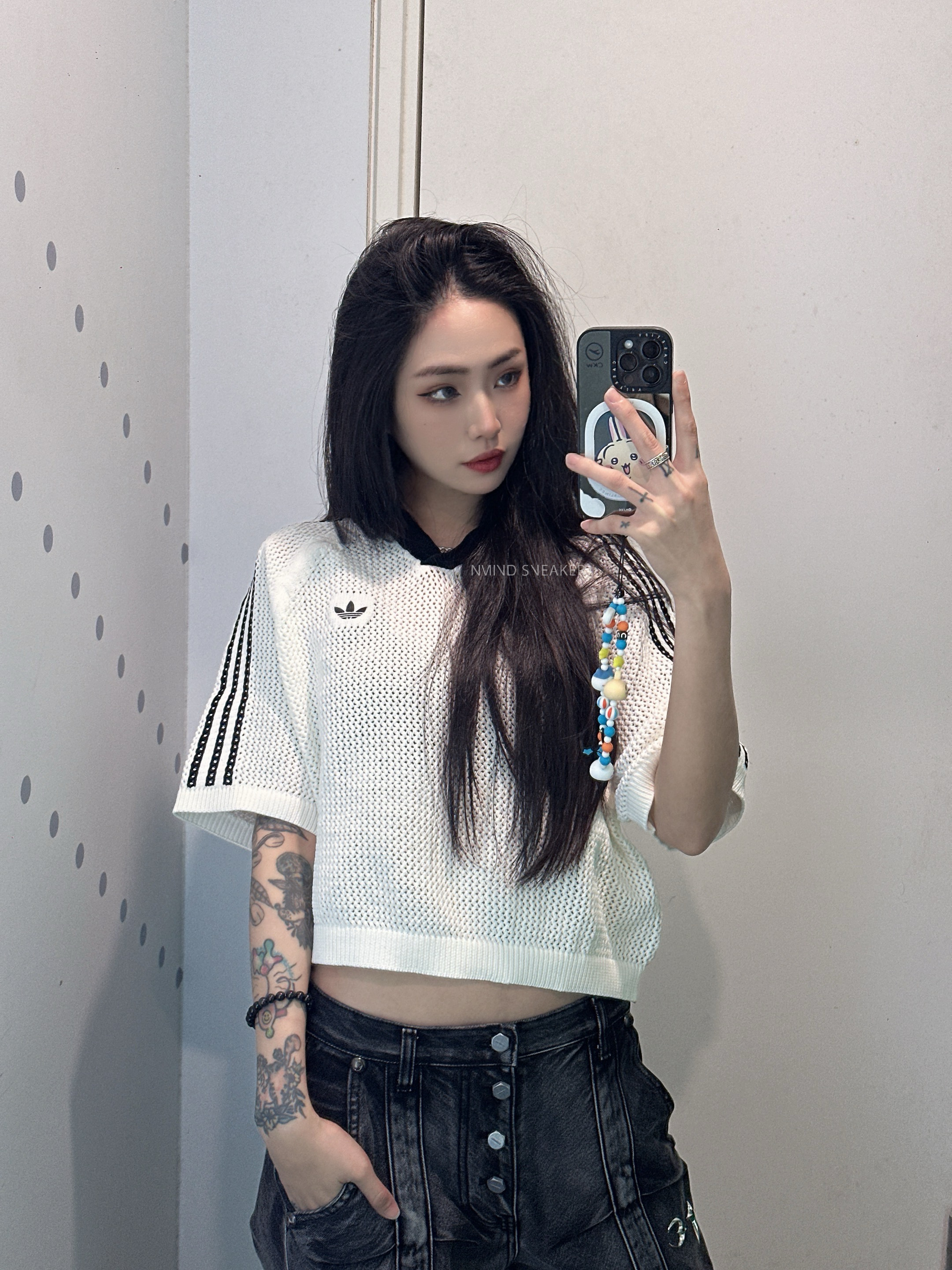 ADIDAS ORIGINAL鉤針編織POLO衫 奶油白/摩卡棕