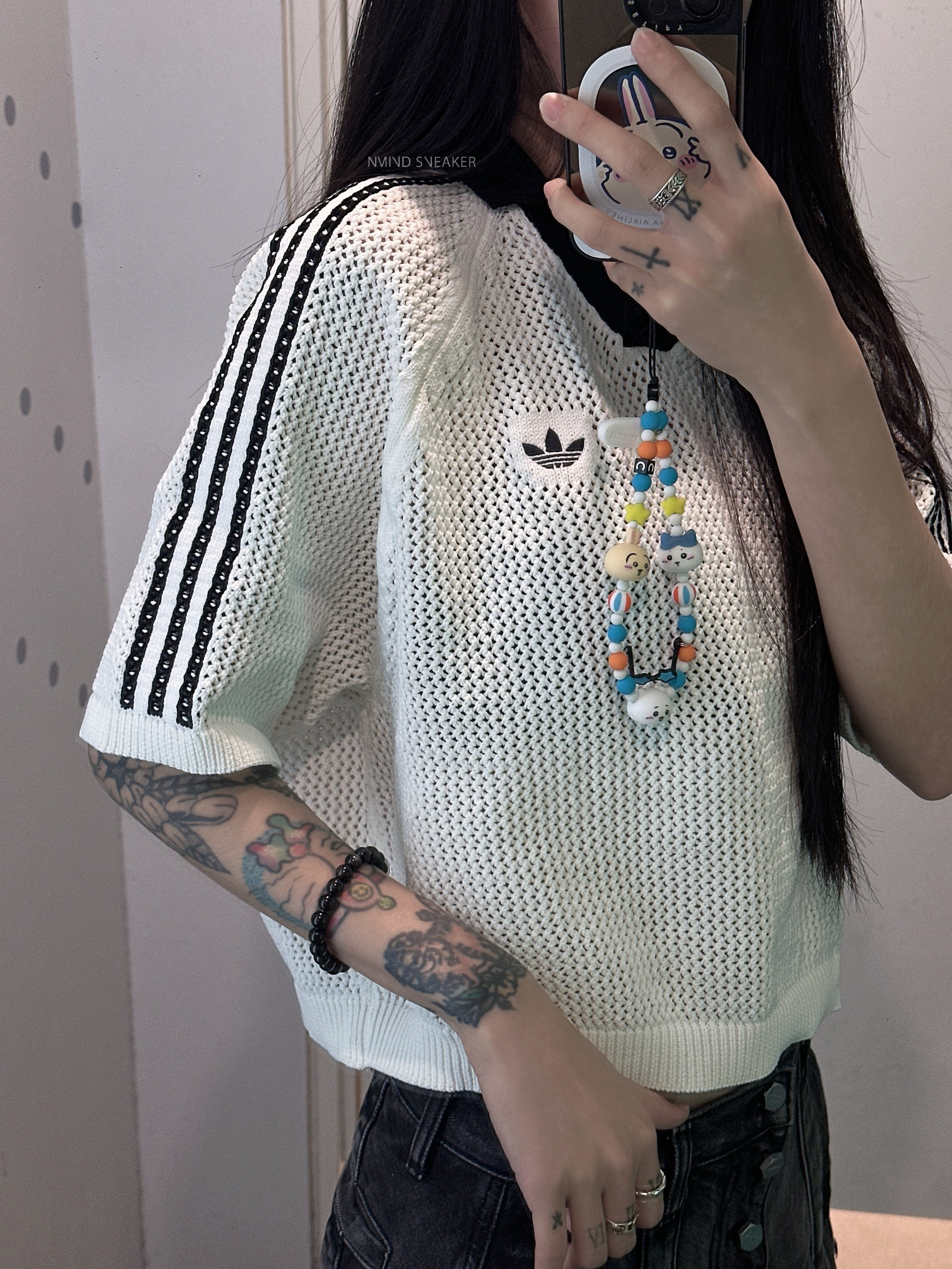 ADIDAS ORIGINAL鉤針編織POLO衫 奶油白/摩卡棕