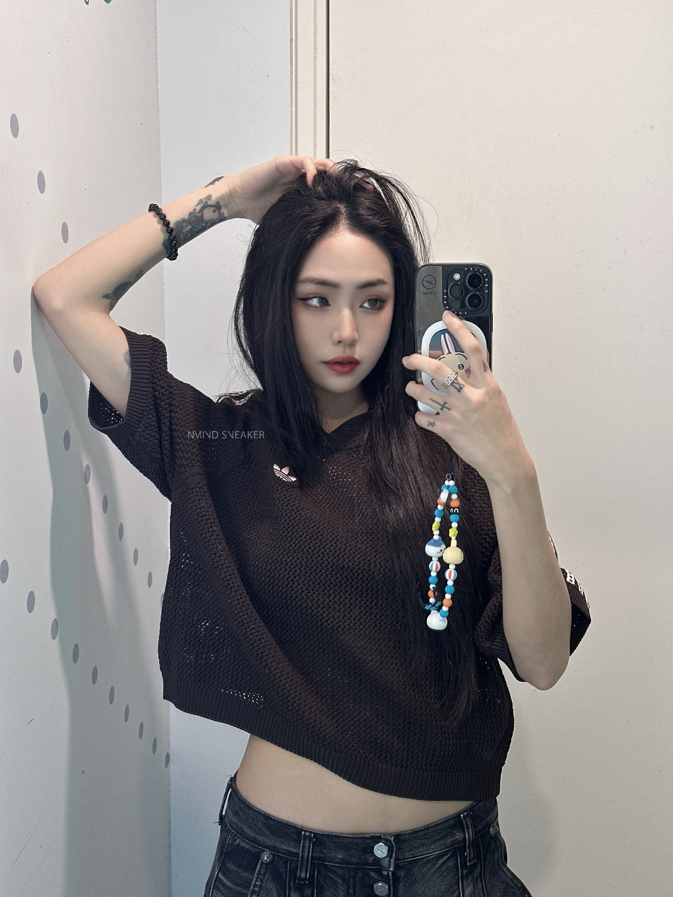 <阿迪出清衣櫃✨>ADIDAS ORIGINAL鉤針編織POLO衫 奶油白/摩卡棕