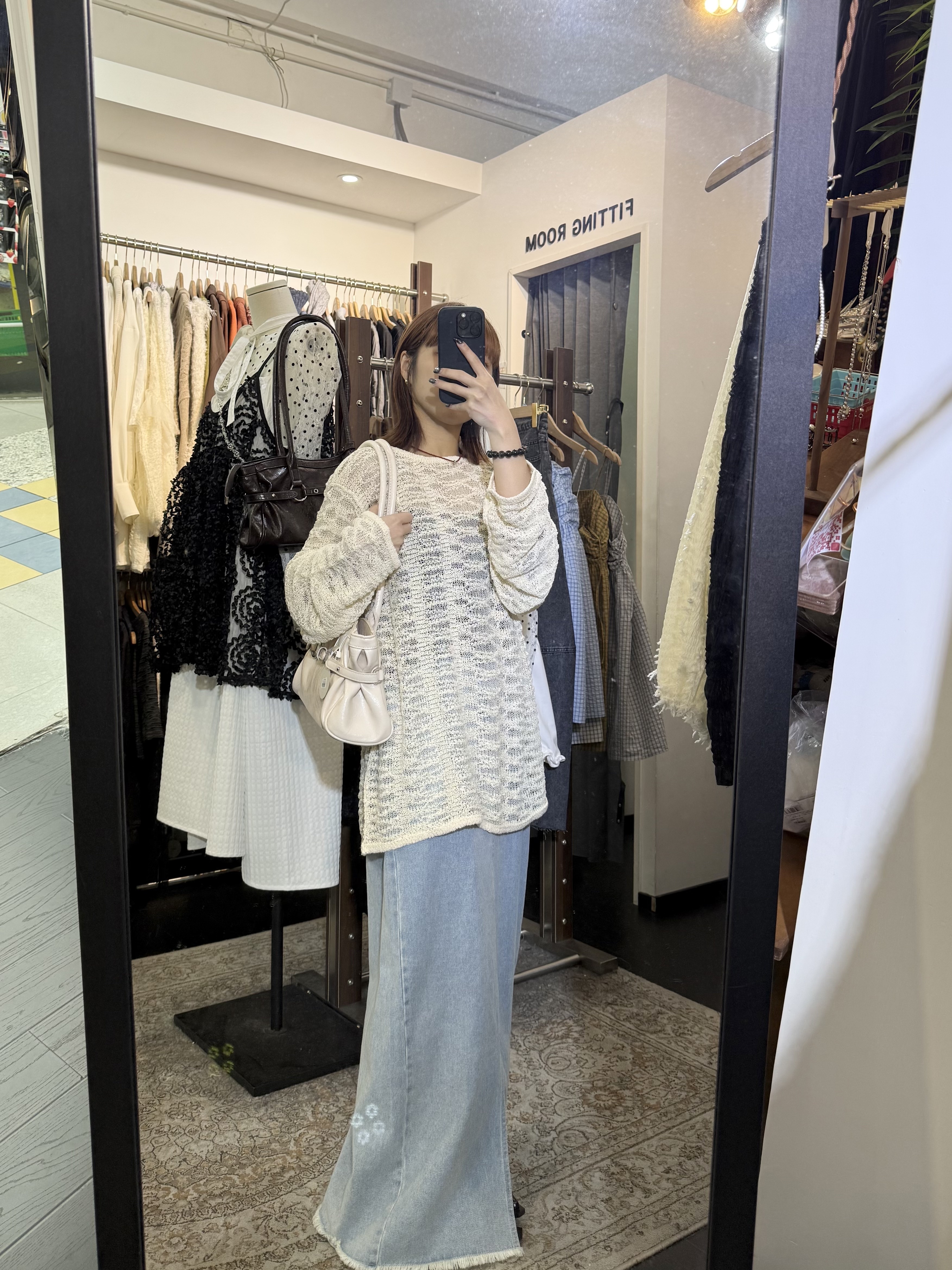 織網紋OVERSIZE TOP