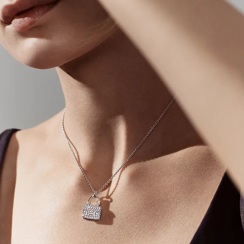 1YK0312-015 [HERMES] 18K白金Constane Bag 頸鏈 #H121316B 00 (BR)