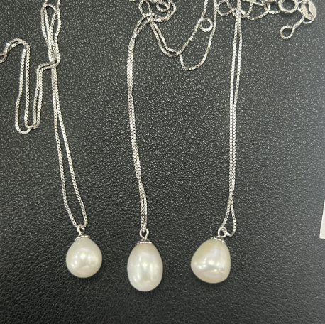 RK19 S925銀+淡水隨形珍珠吊墜連頸鏈 (CST51)