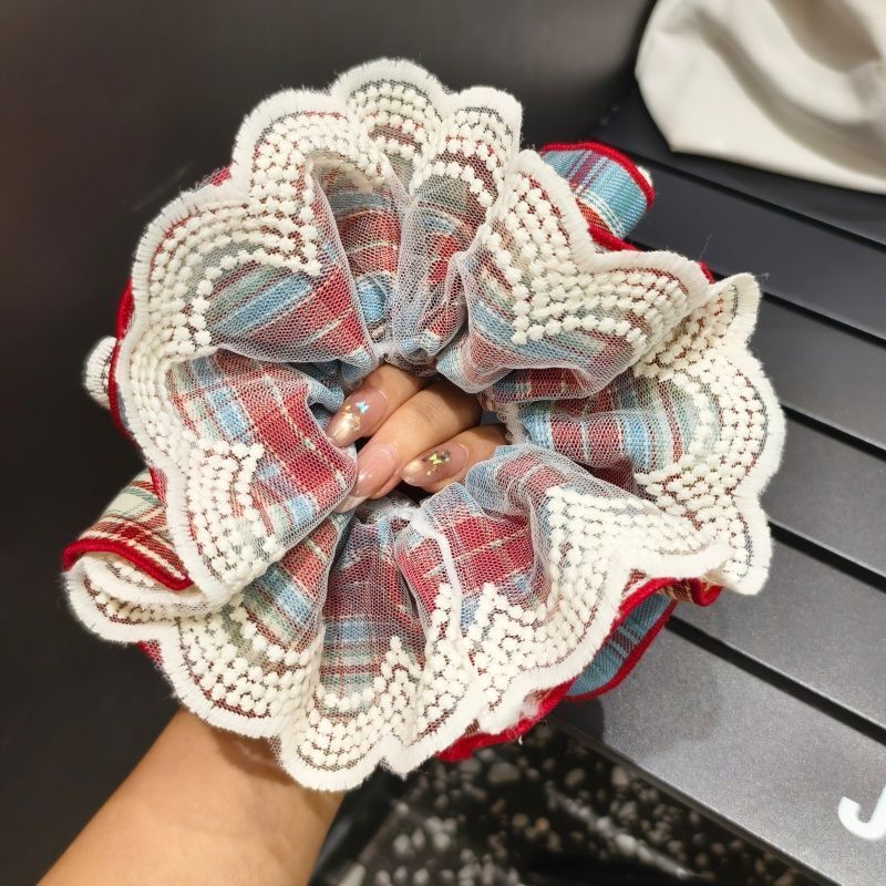 [2 FOR RM10] Plaid Lace Layered Scrunchies