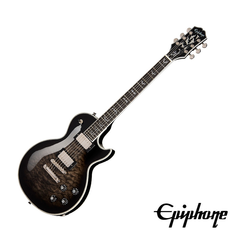Epiphone Les Paul Custom Bats in Flight Transparent Ebony Burst 電吉他