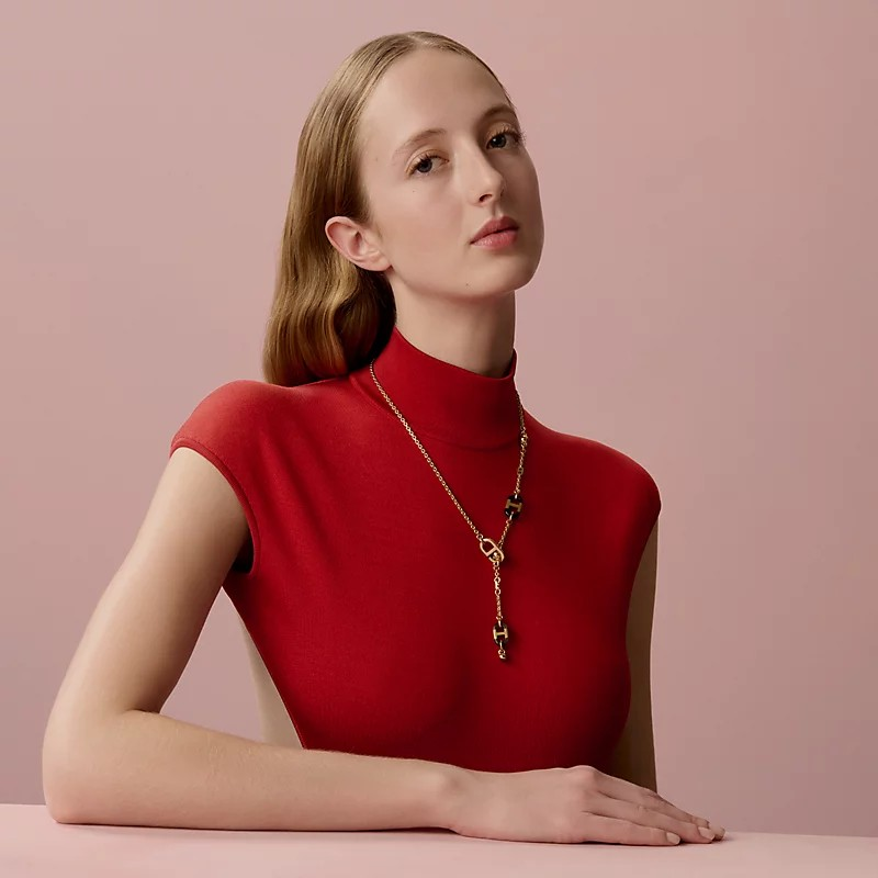 1YK0312-025 [HERMES] Sur Mer Necklace Small Model Yellow Gold #H100002FD00 (BR)