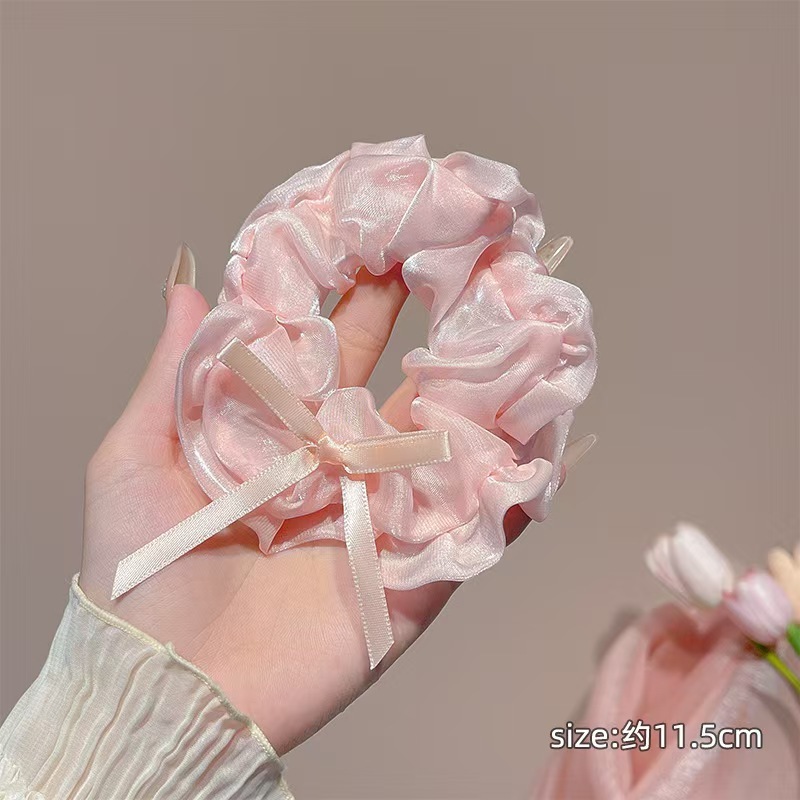 [3 FOR RM10] Creamy Ballet Pink Bow Scrunchies