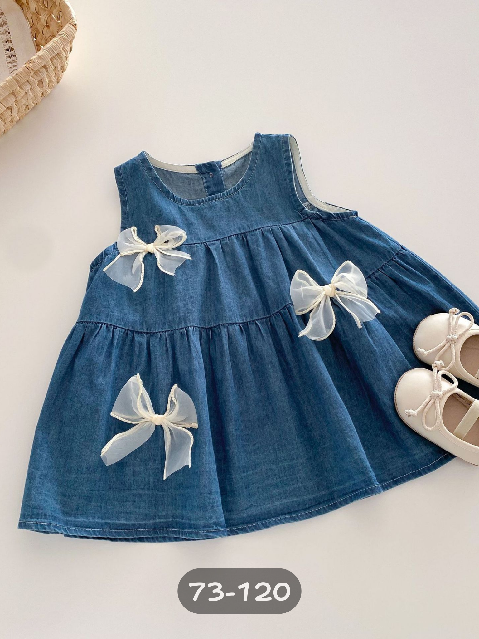 蝴蝶結牛仔背心裙