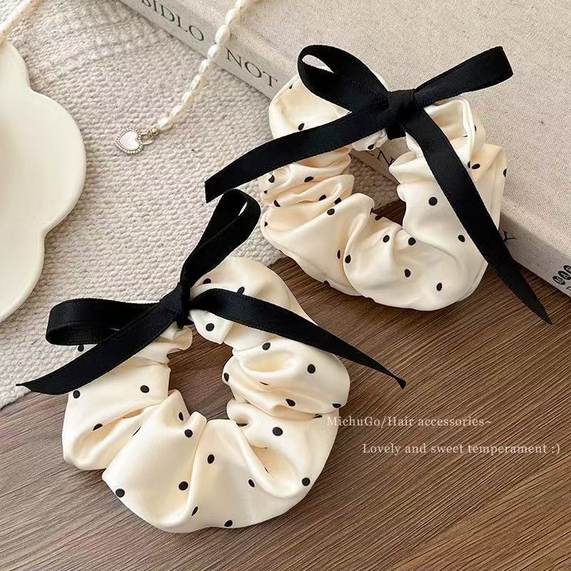 [3 FOR RM10] Japanese Polka Dot Bow Scrunchies