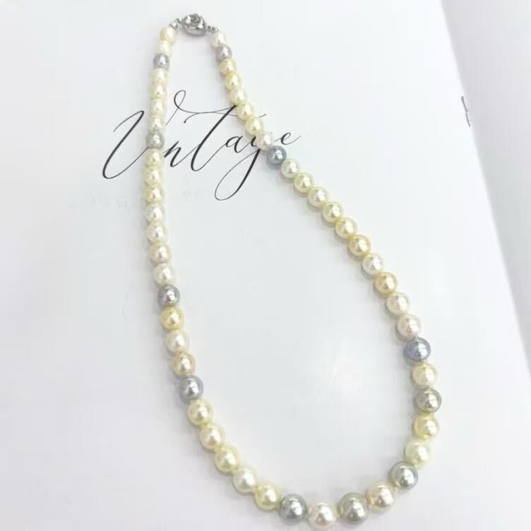 CF7539 S925海水有核糖果珍珠项链