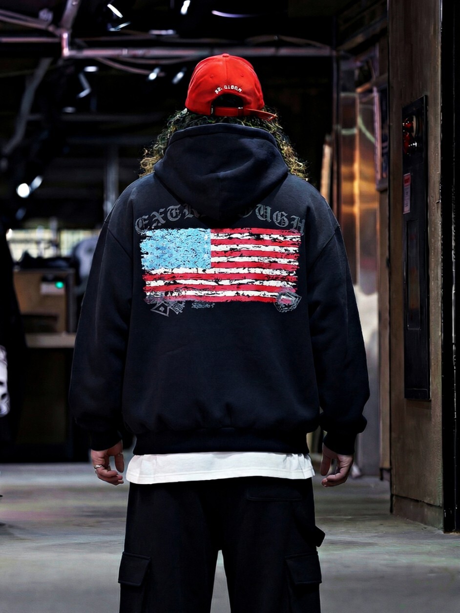 復古美國國旗連帽外套