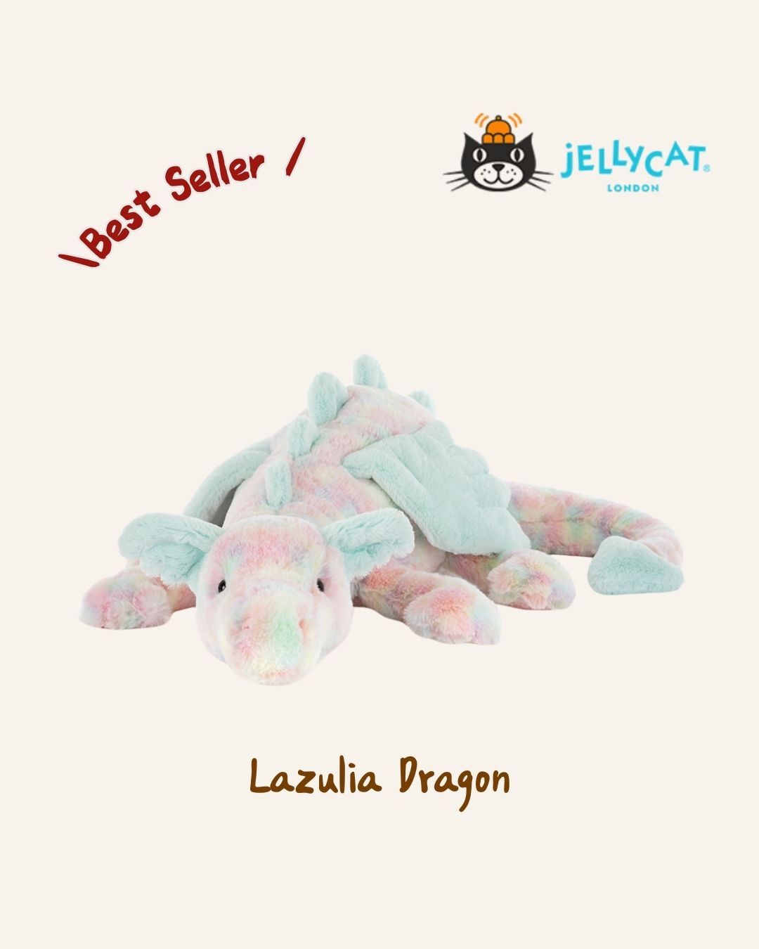 Jellycat Lazulia Dragon彩虹雪龍