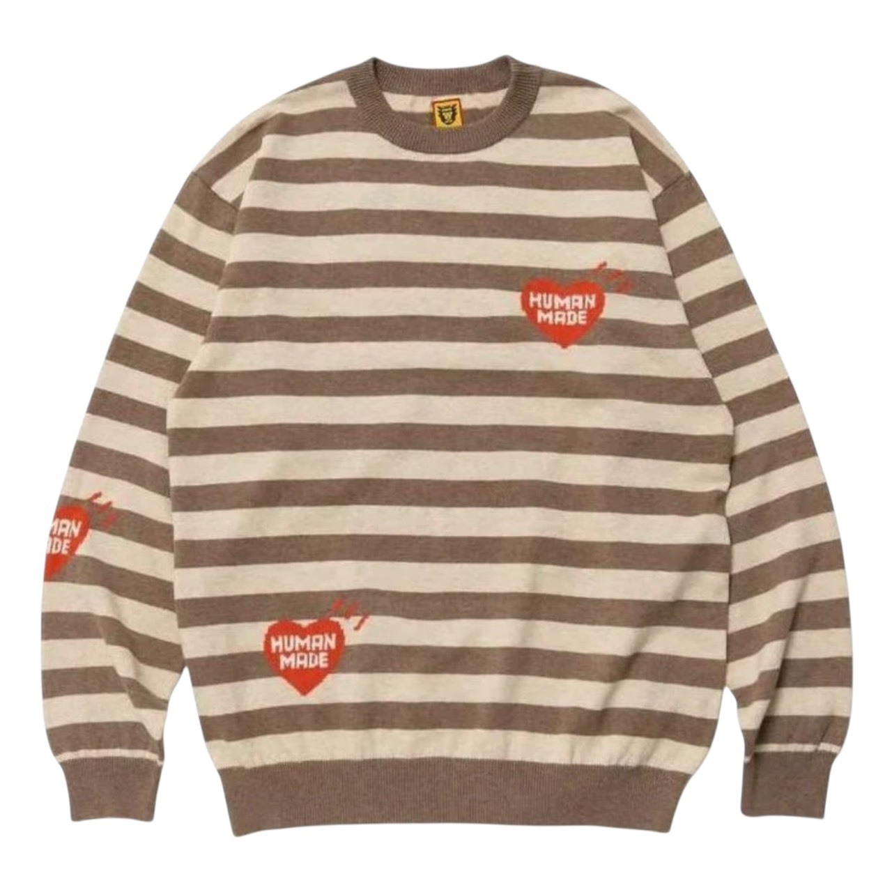 HUMAN MADE STRIPED LONG SLEEVE KNIT SWEATER SIZE XL