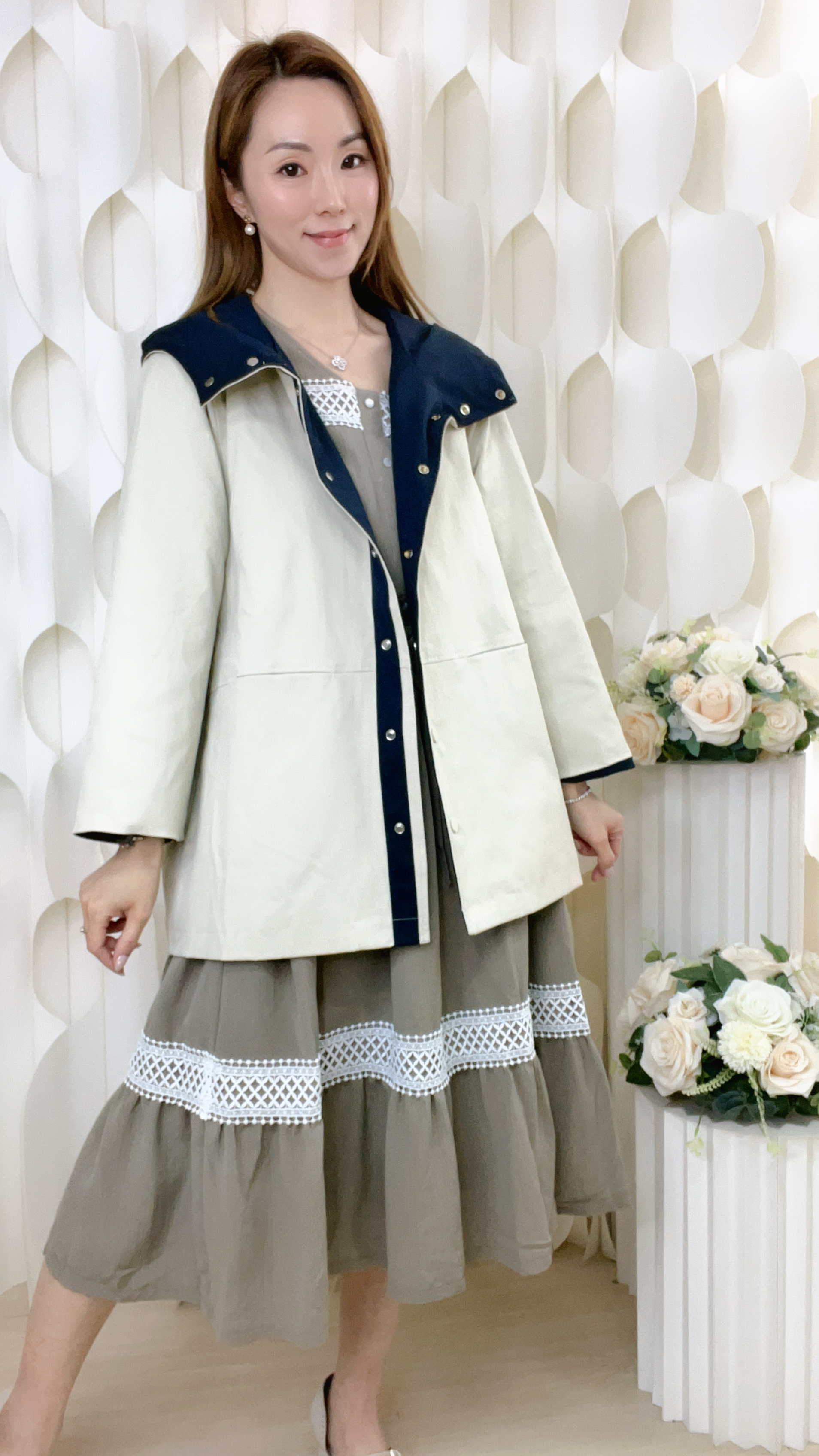 連帽風褸料外套(胸42 腰44 長27吋)36968 #1003clo