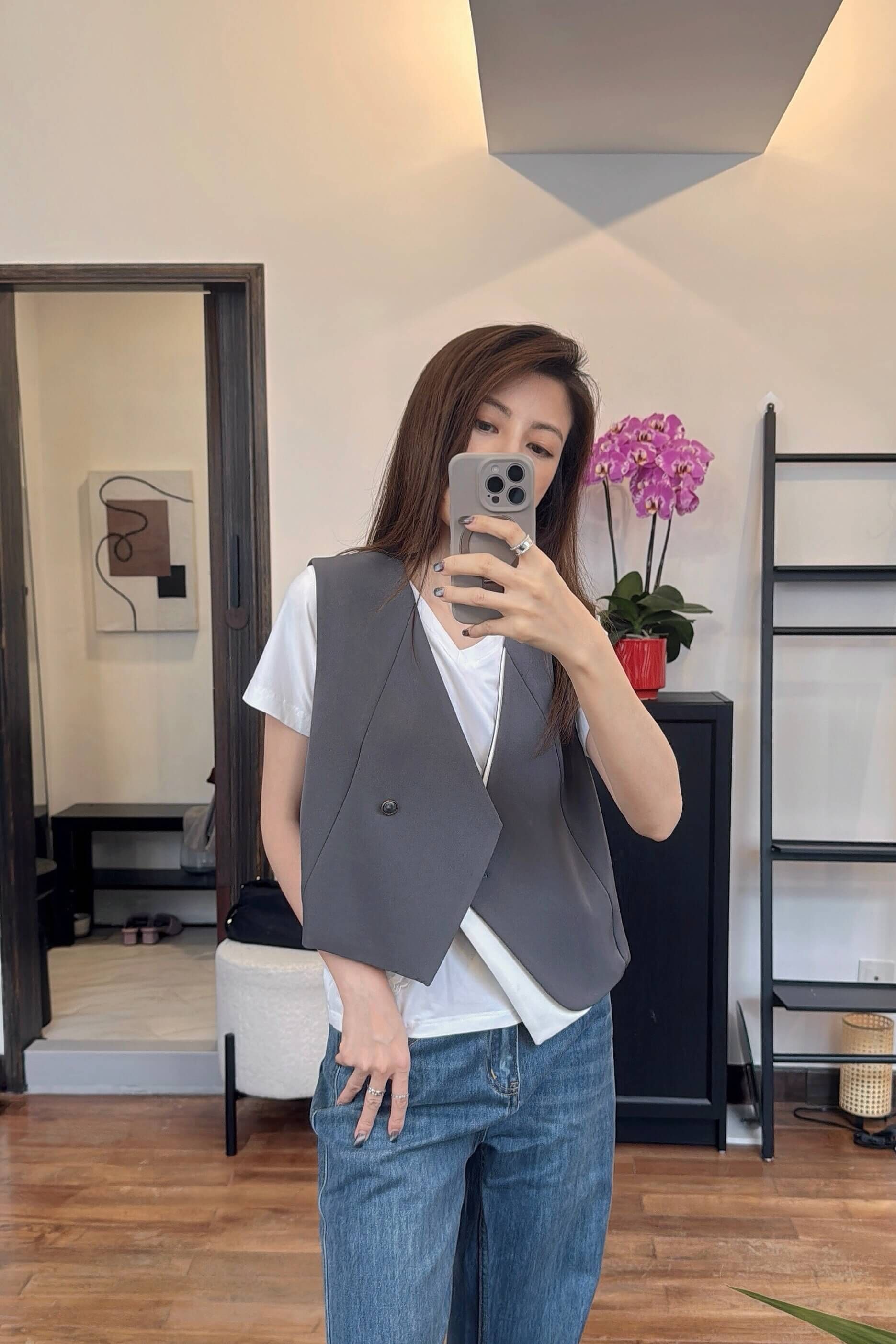 Colorblock Blazer Gilet_JK263L18