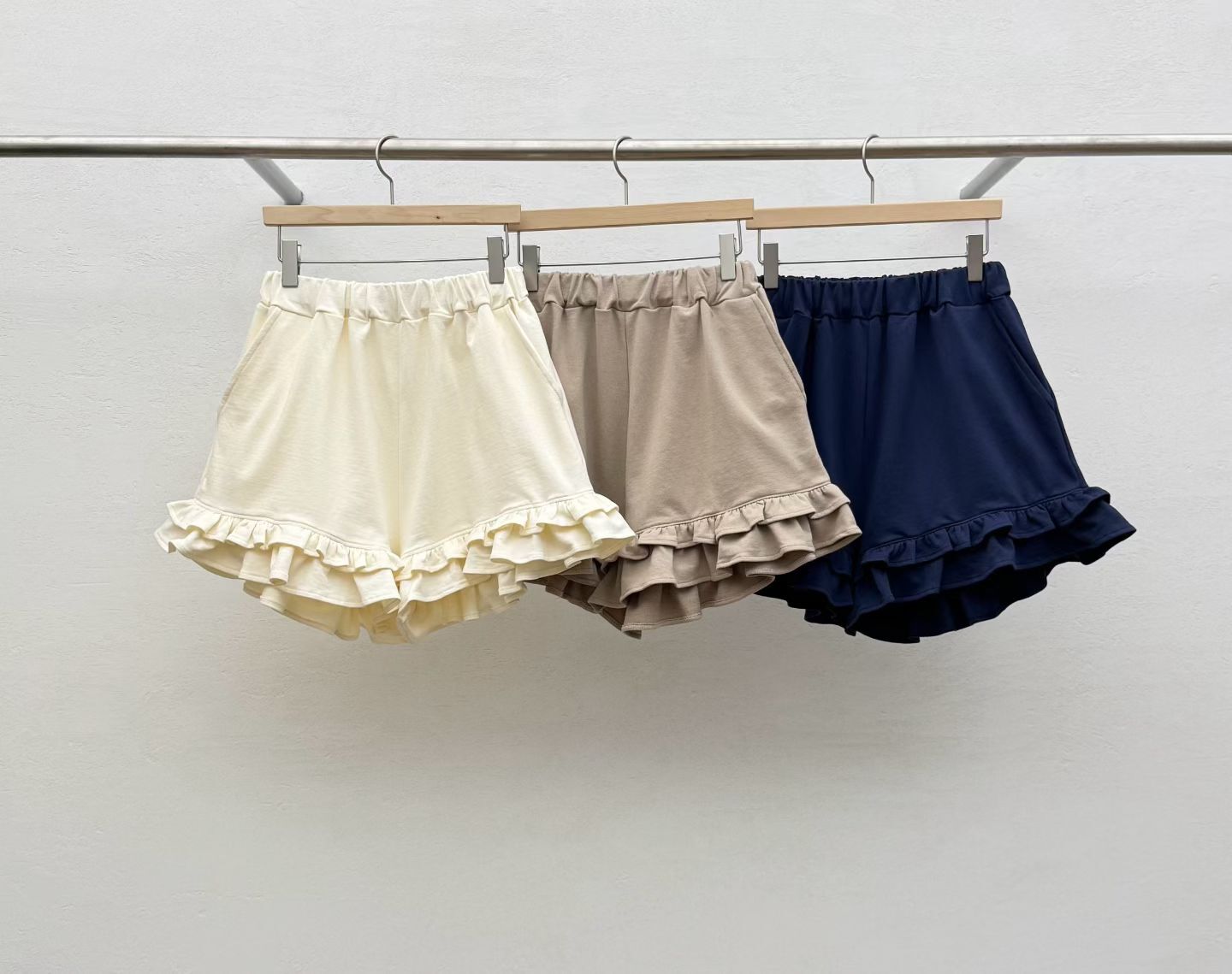 RF6009 小刺繡休閒衛衣花邊短褲套裝