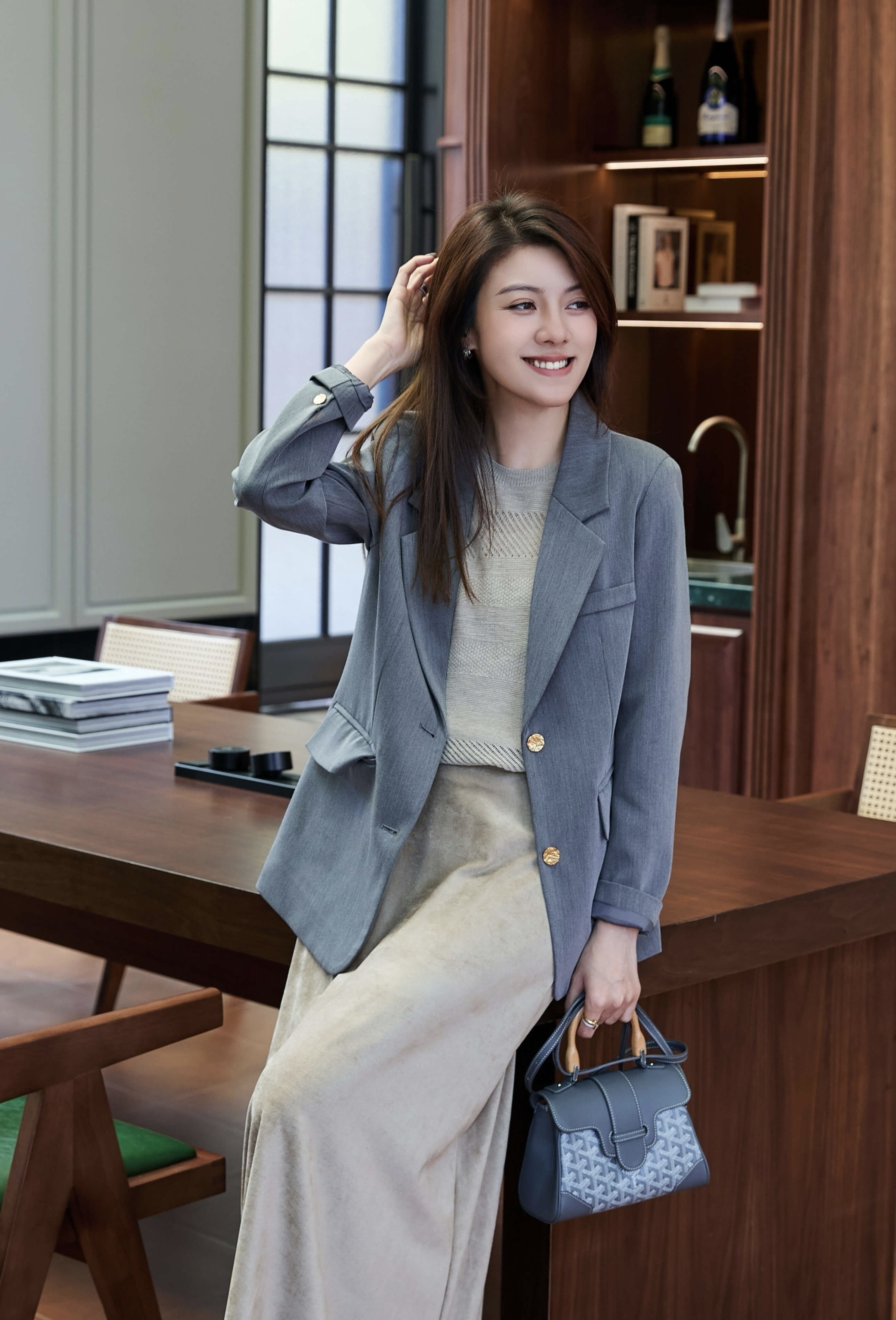 Single Breasted Suit Blazer_BZ263L26