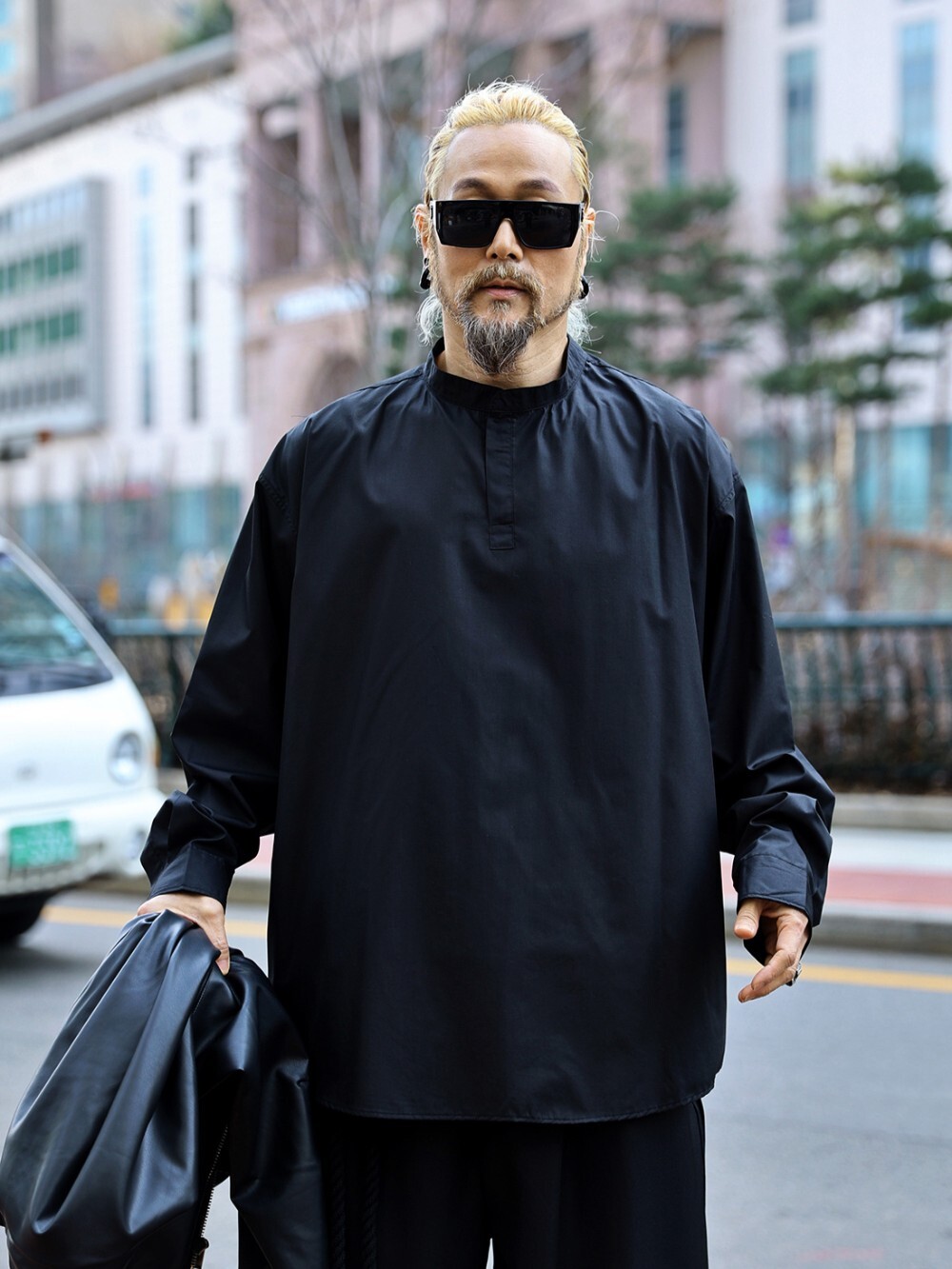 亨利領開襟寬鬆襯衫