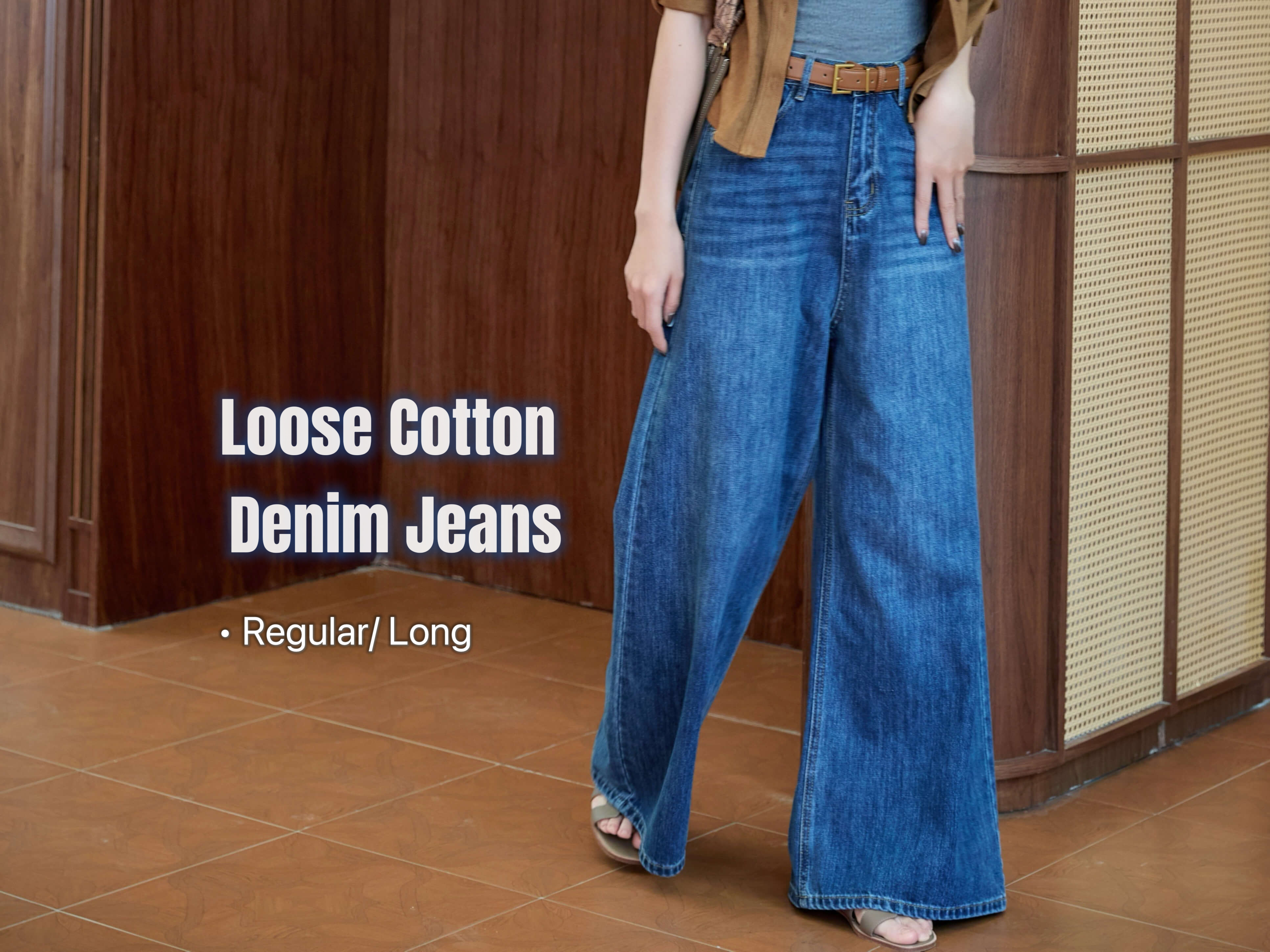 Loose Cotton Denim Jeans_JE253L07