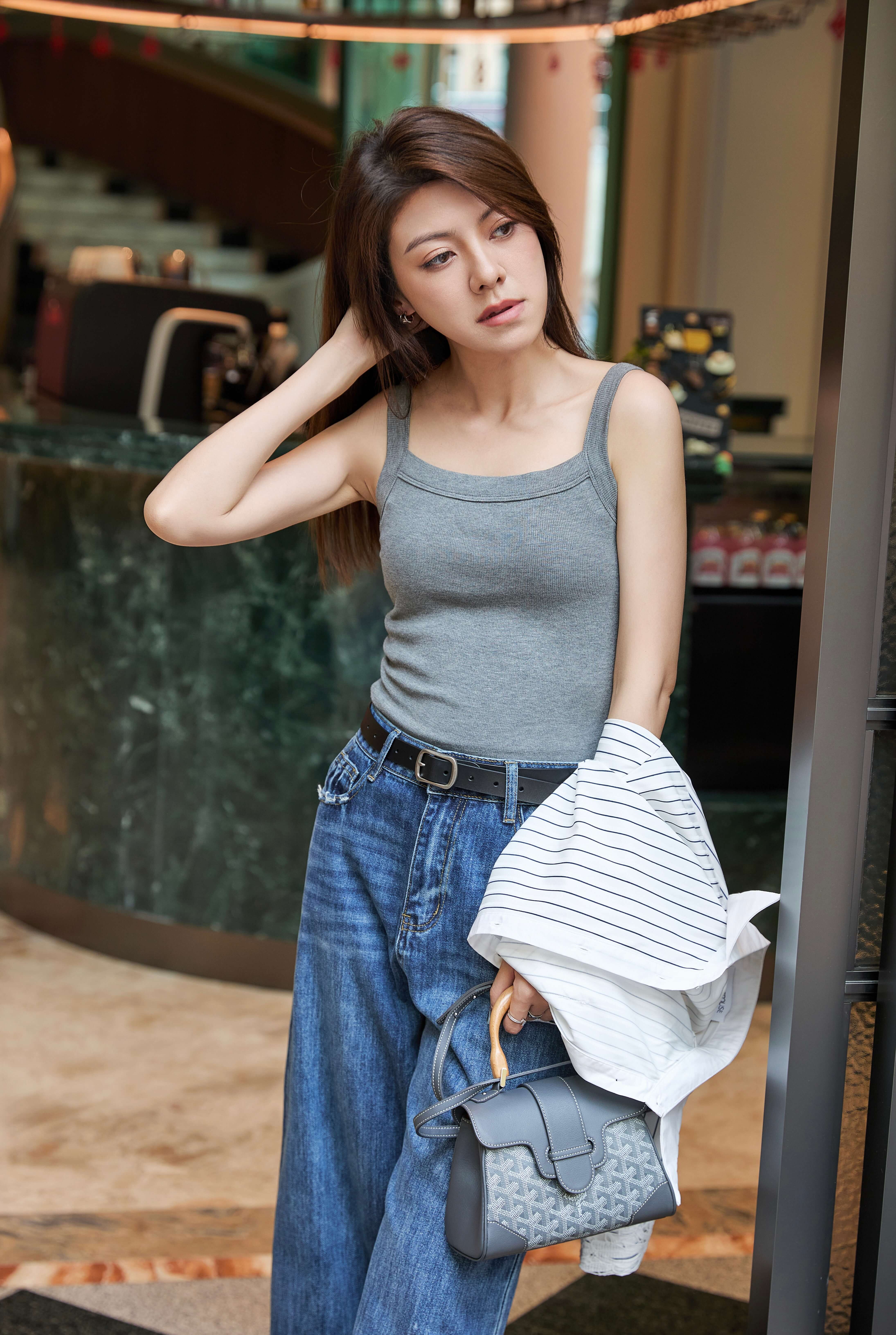 Square Neck Rib Tank Top_TP263L16