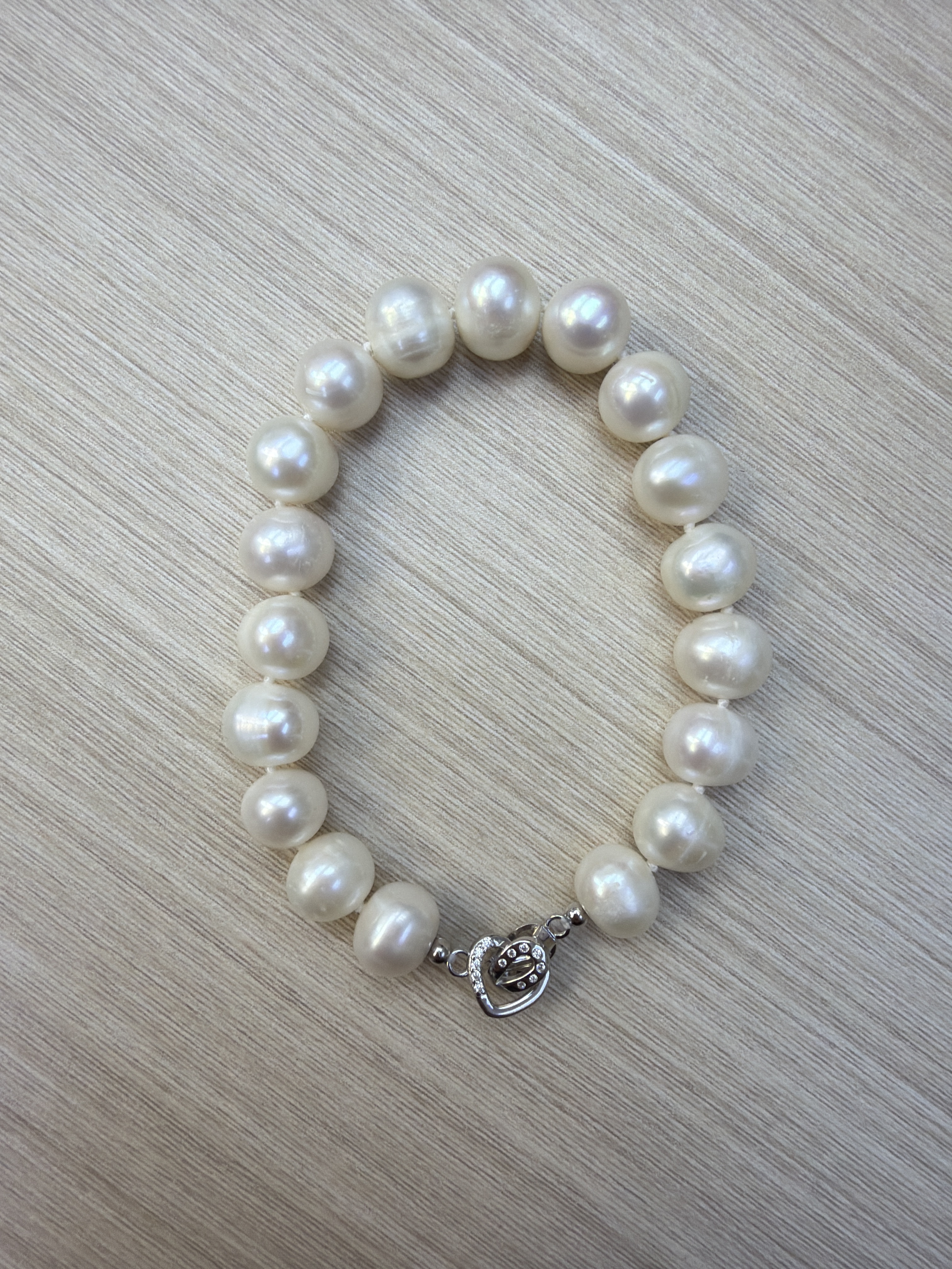 RK32 淡水珍珠配心心扣手鏈 約9-10mm  (SPB0950002)