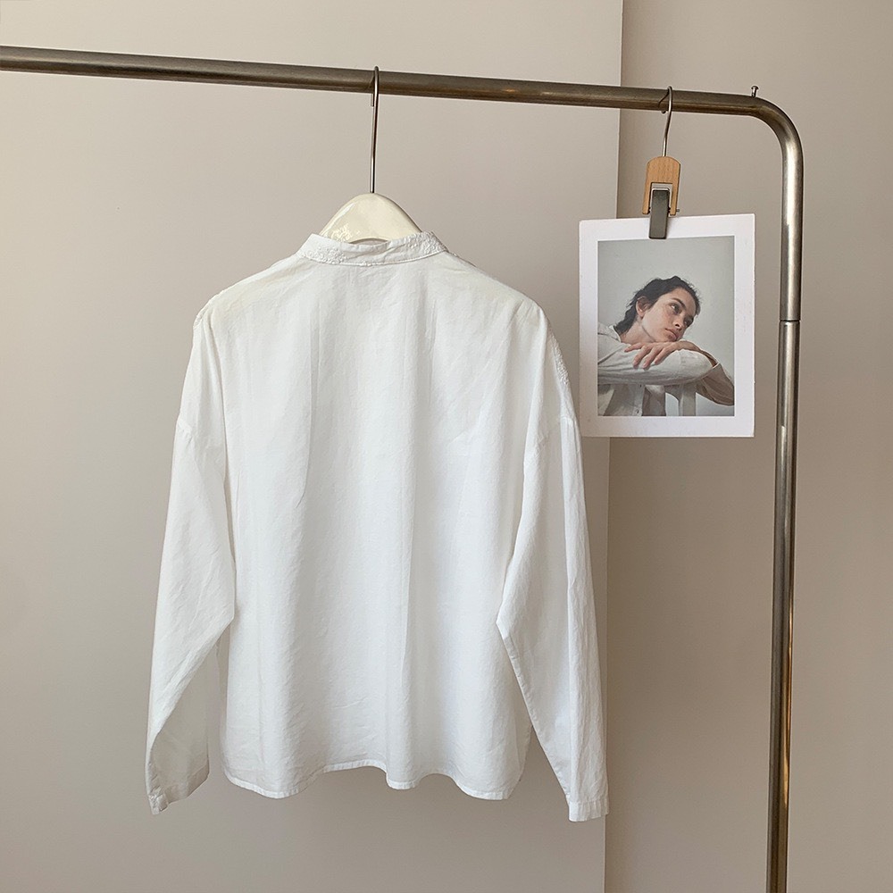 No.1654 高級緹花刺繡立領襯衫