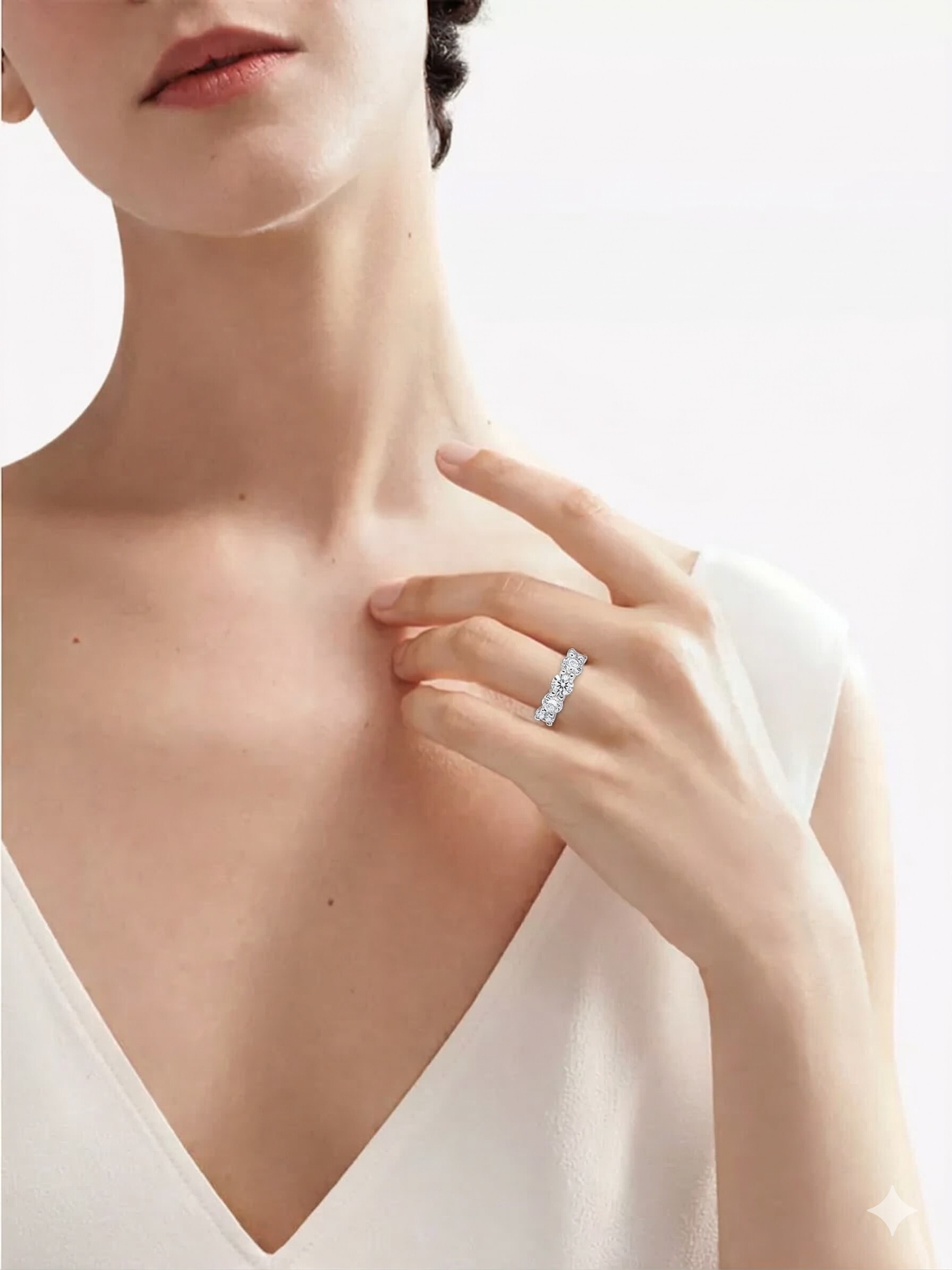 全新18K白金1卡68份鑽石戒指