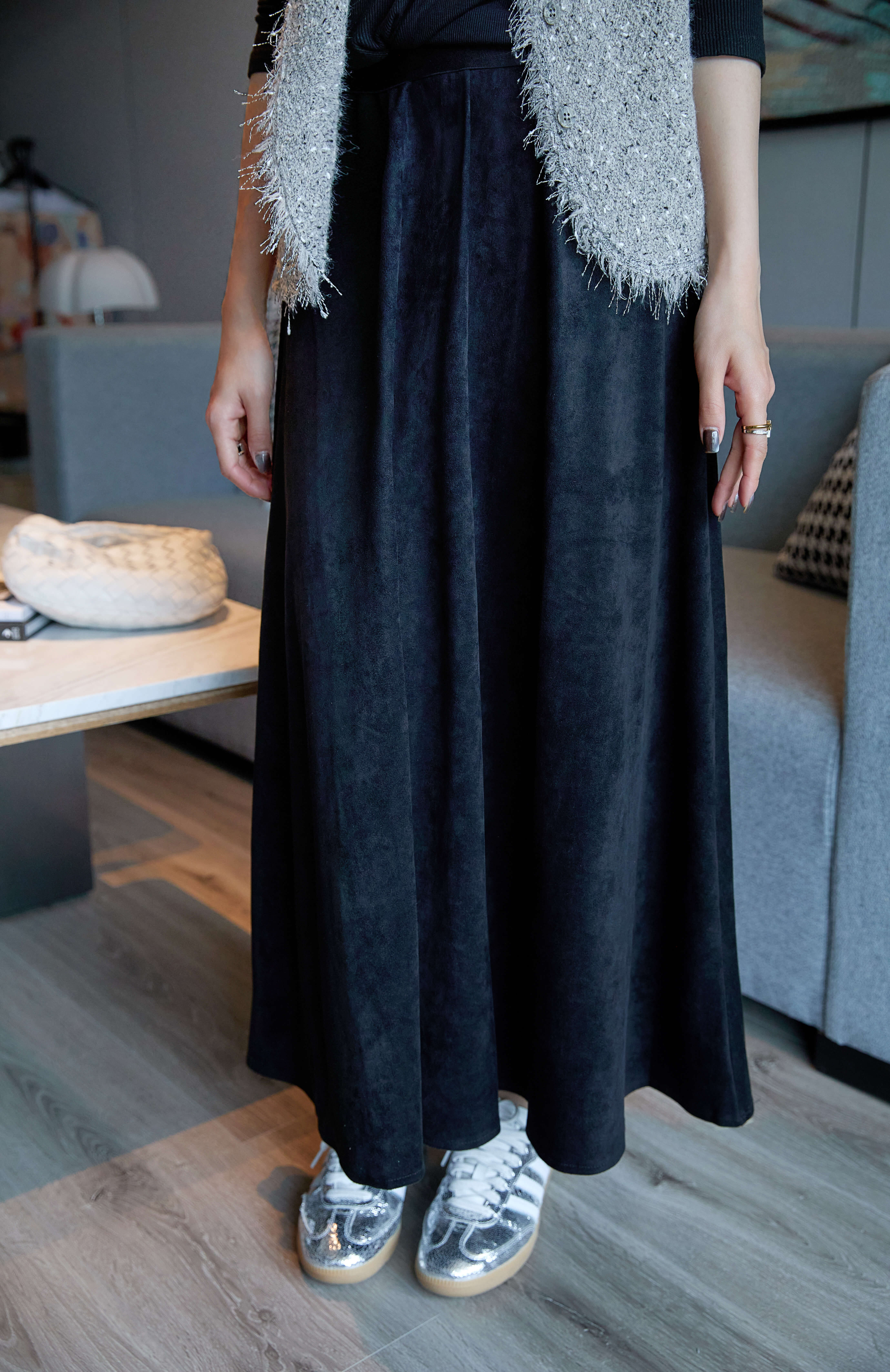 Elasticated Waist Flare Skirt_SK262L05