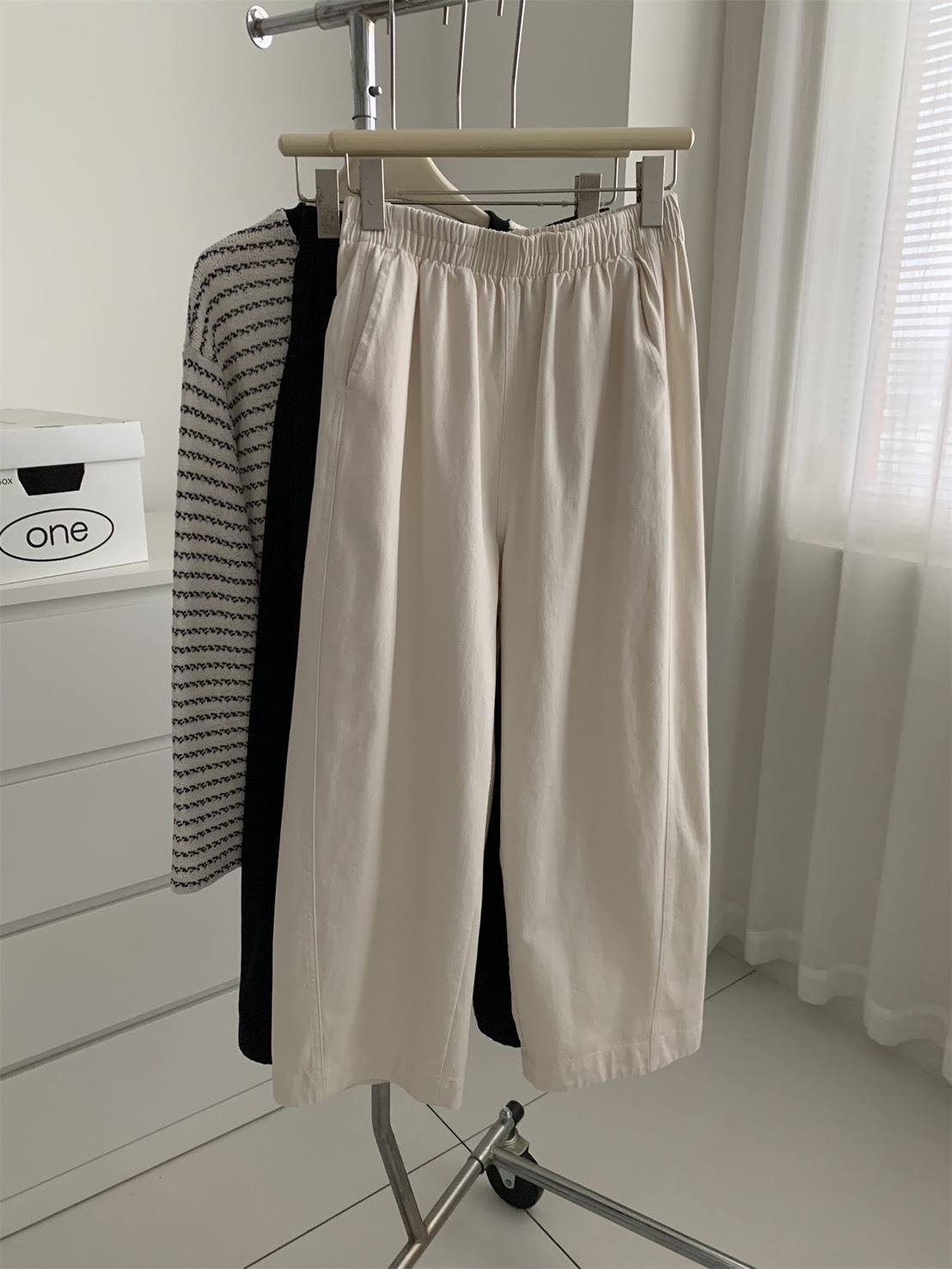 No.2353 日系棉質鬆緊9分褲