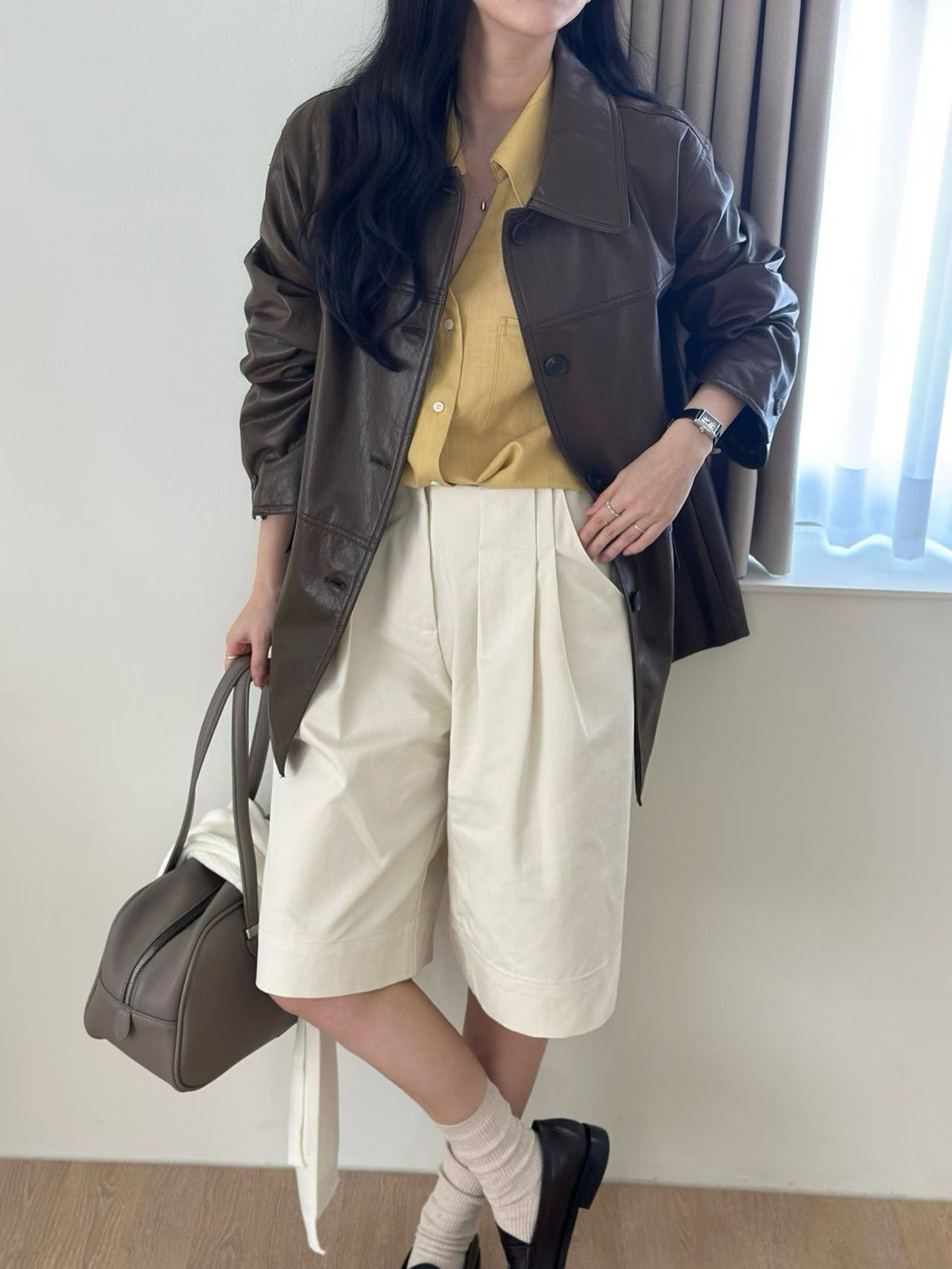 ML6056 舒適壓摺五分褲